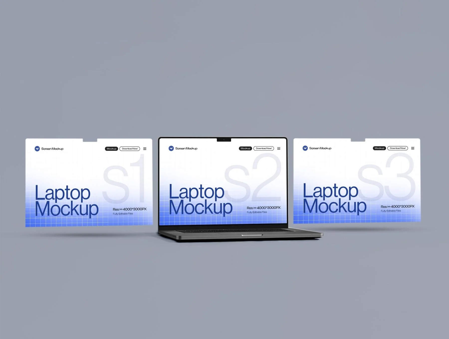 Macbook Multi Screen Webpage Mockup Set - 03 Scene 3