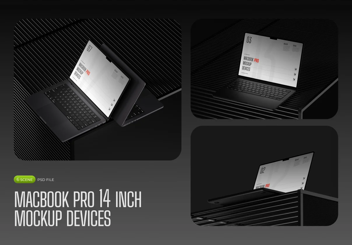 Macbook Pro 14 Inch Mockup 3D