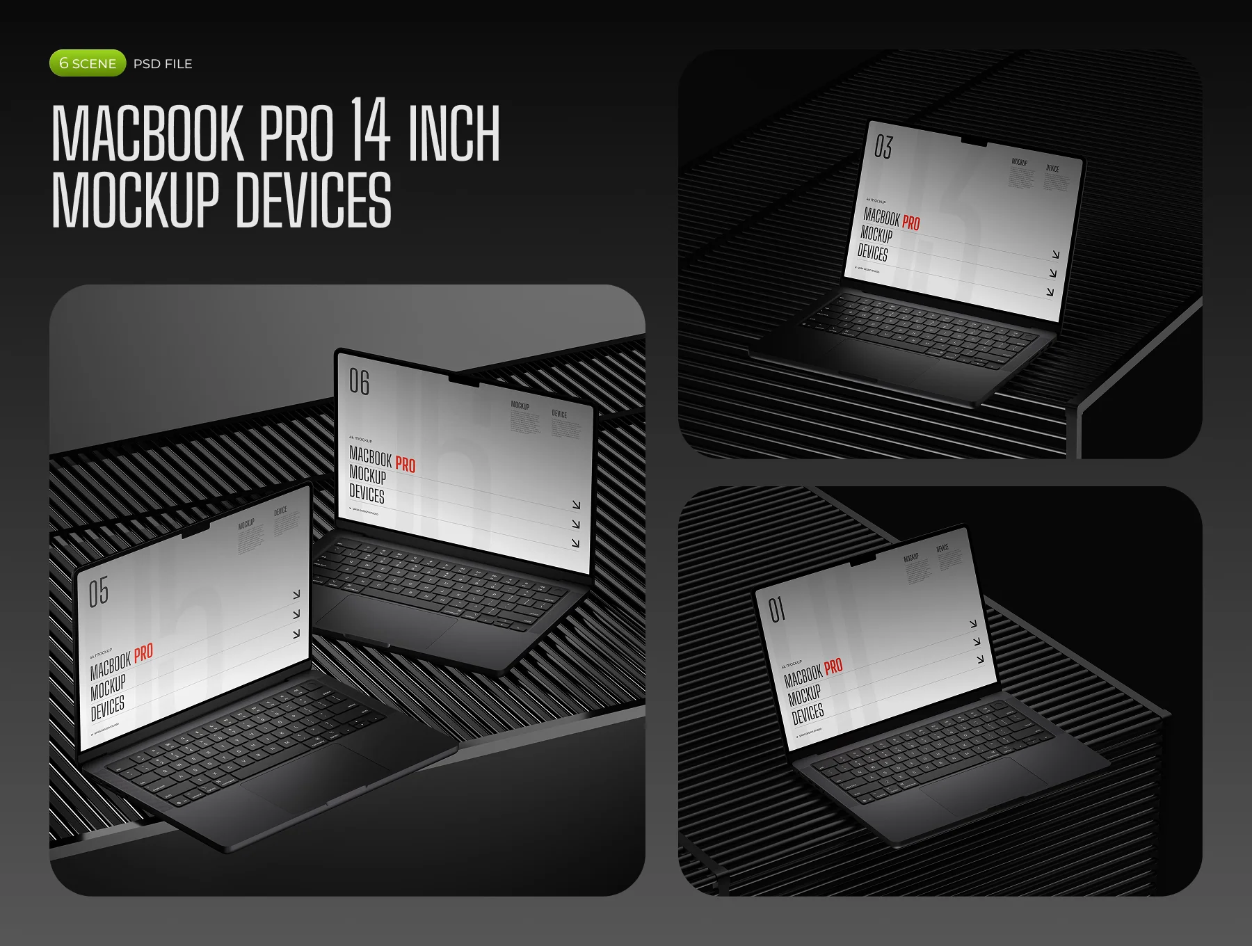 Macbook Pro 14 Inch Mockup 3D
