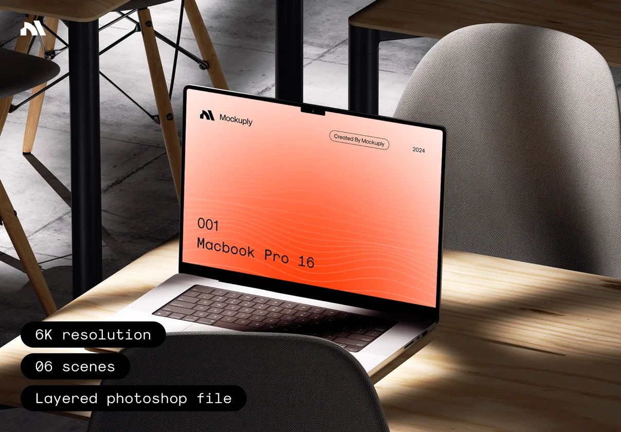 Mockuply, Macbook pro 16 on chair