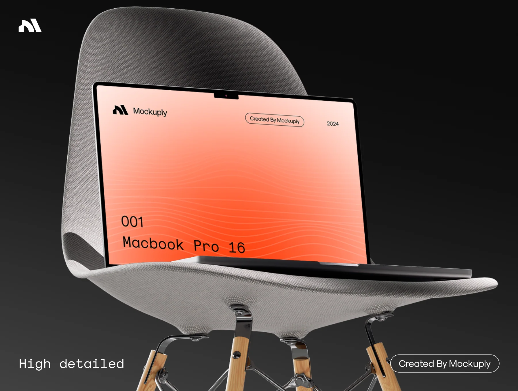 Mockuply, Macbook pro 16 on chair 2