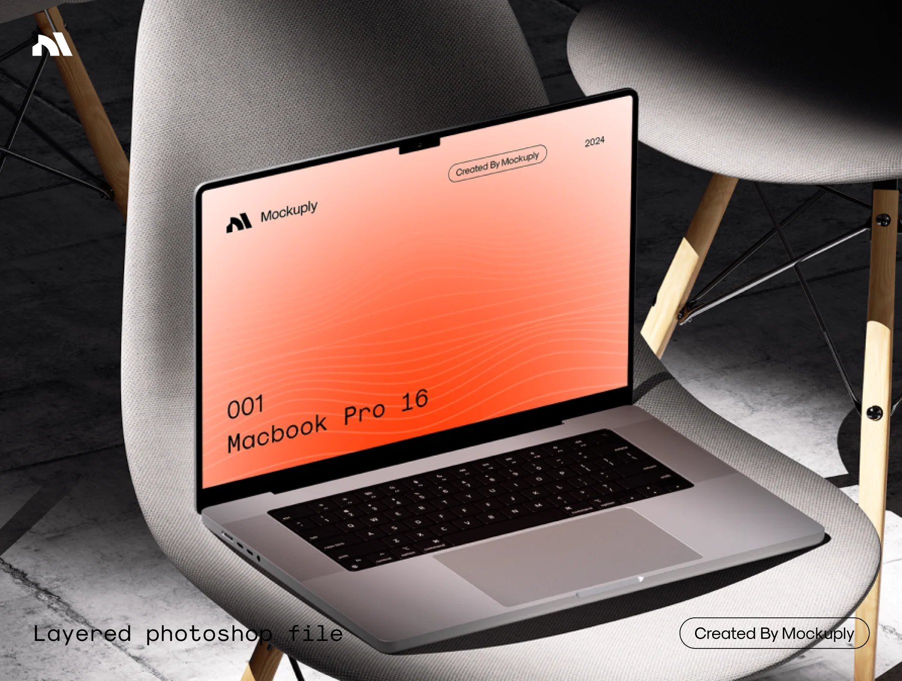 Mockuply, Macbook pro 16 on chair 4