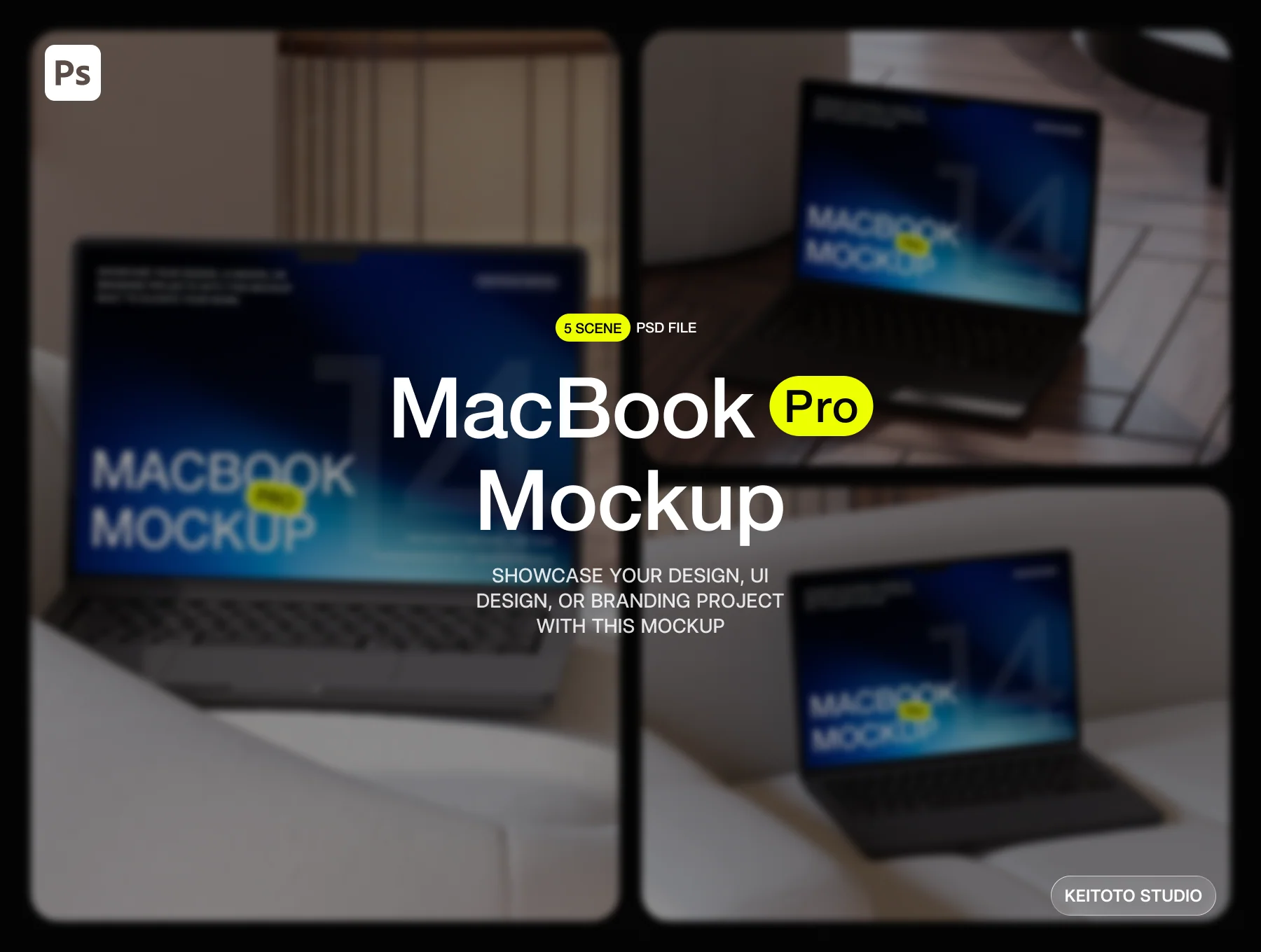 MacBook Pro Creative Home Studio Mockup Set