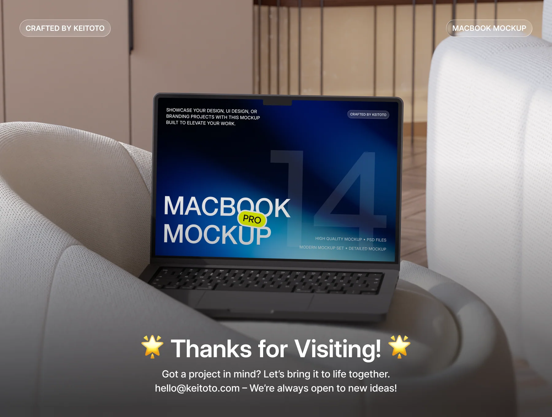 MacBook Pro Creative Home Studio Mockup Set 4
