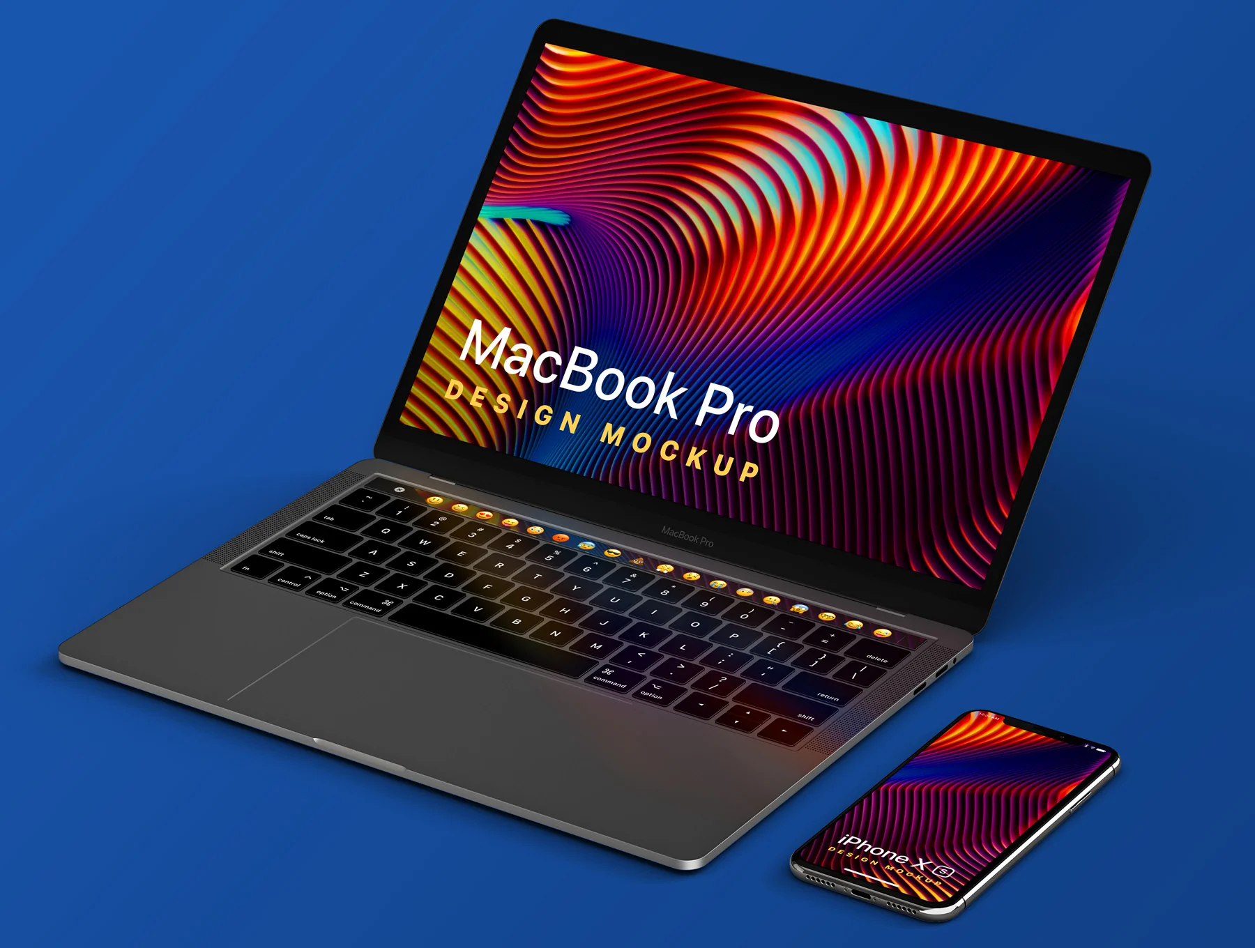 MacBook Pro & iPhone XS Design Mockup 2