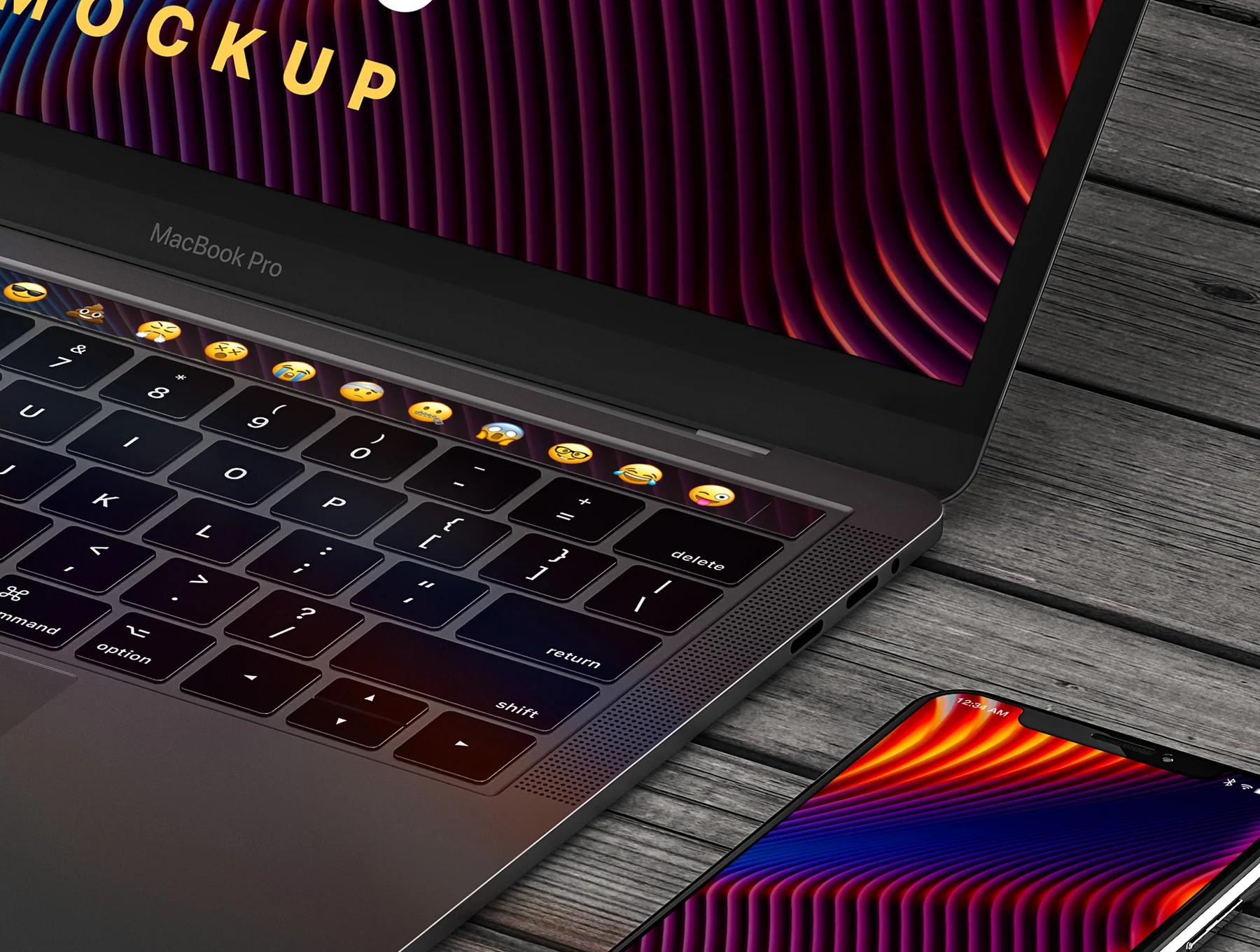 MacBook Pro & iPhone XS Design Mockup 2 2
