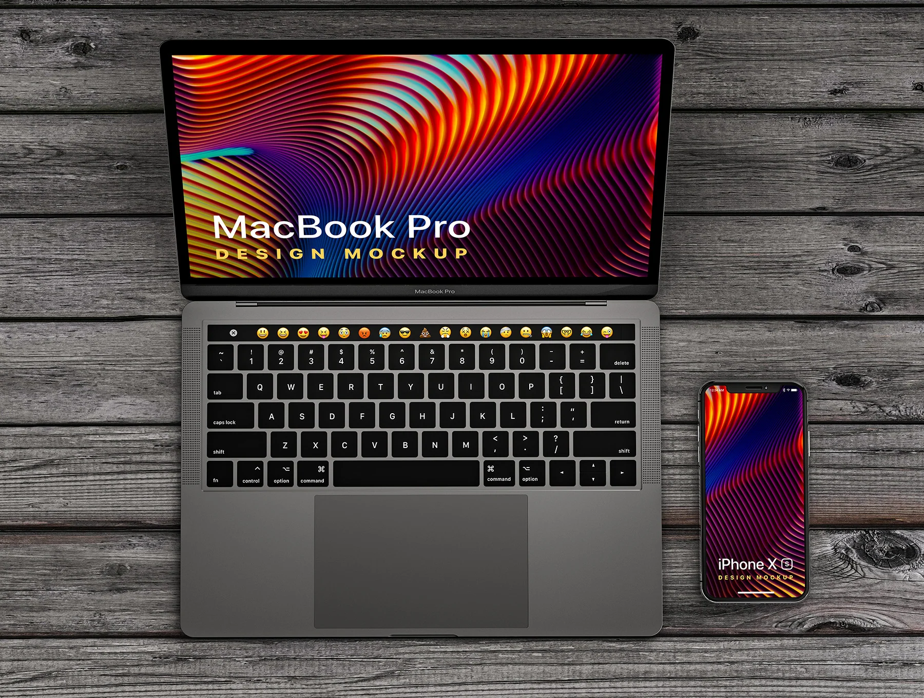 MacBook Pro & iPhone XS Design Mockup 2 3