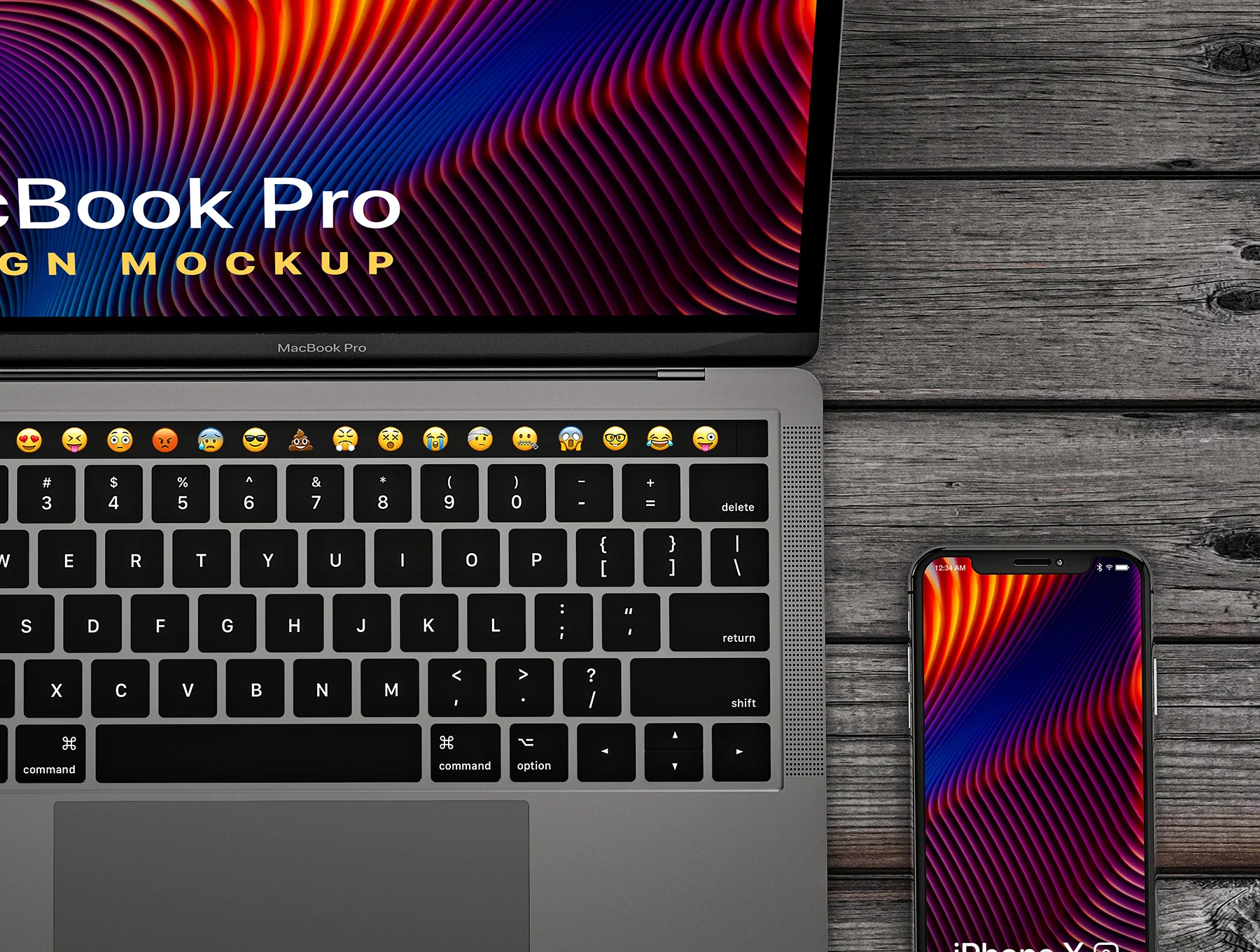 MacBook Pro & iPhone XS Design Mockup 2 4