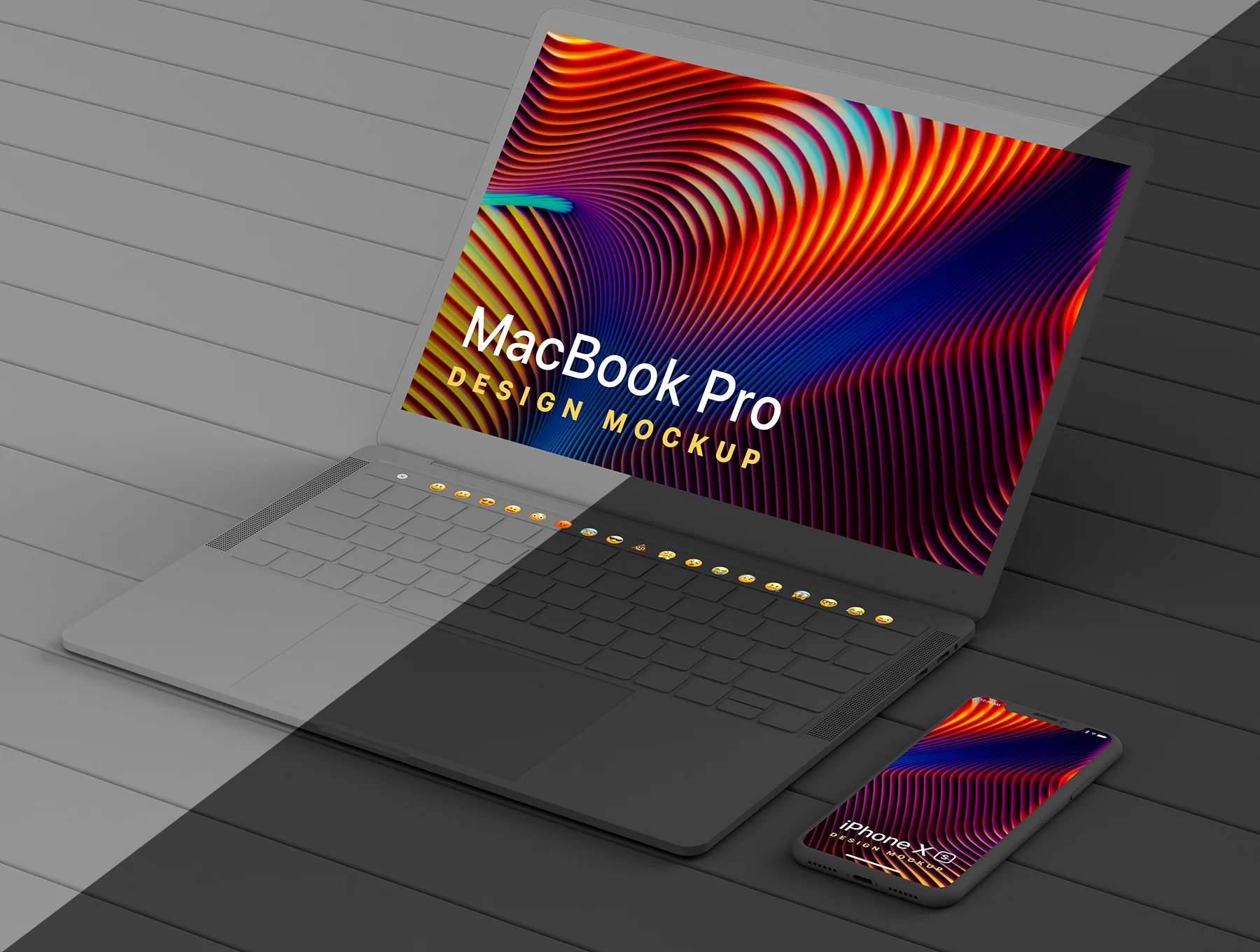 MacBook Pro & iPhone XS Design Mockup 2 5