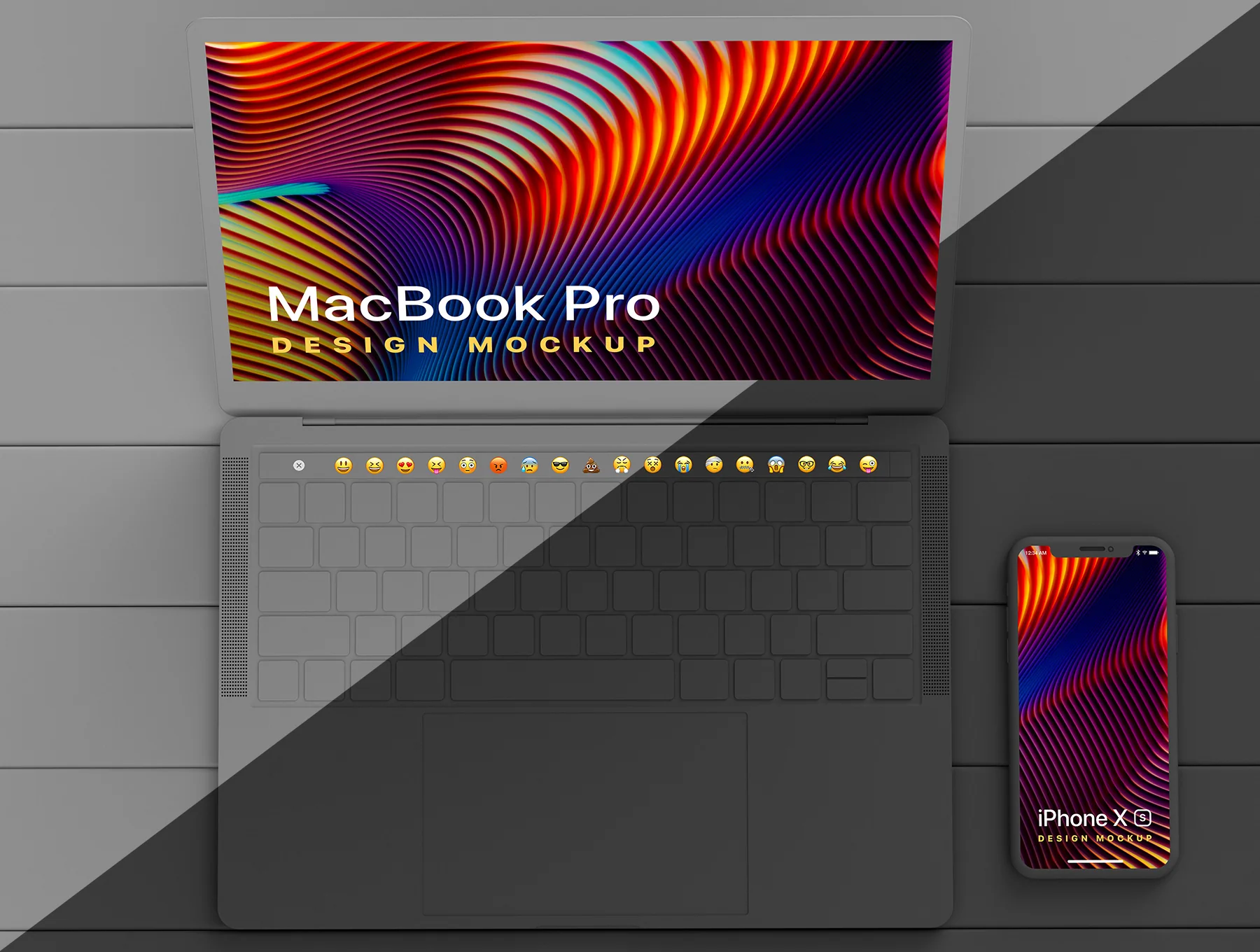 MacBook Pro & iPhone XS Design Mockup 2 6