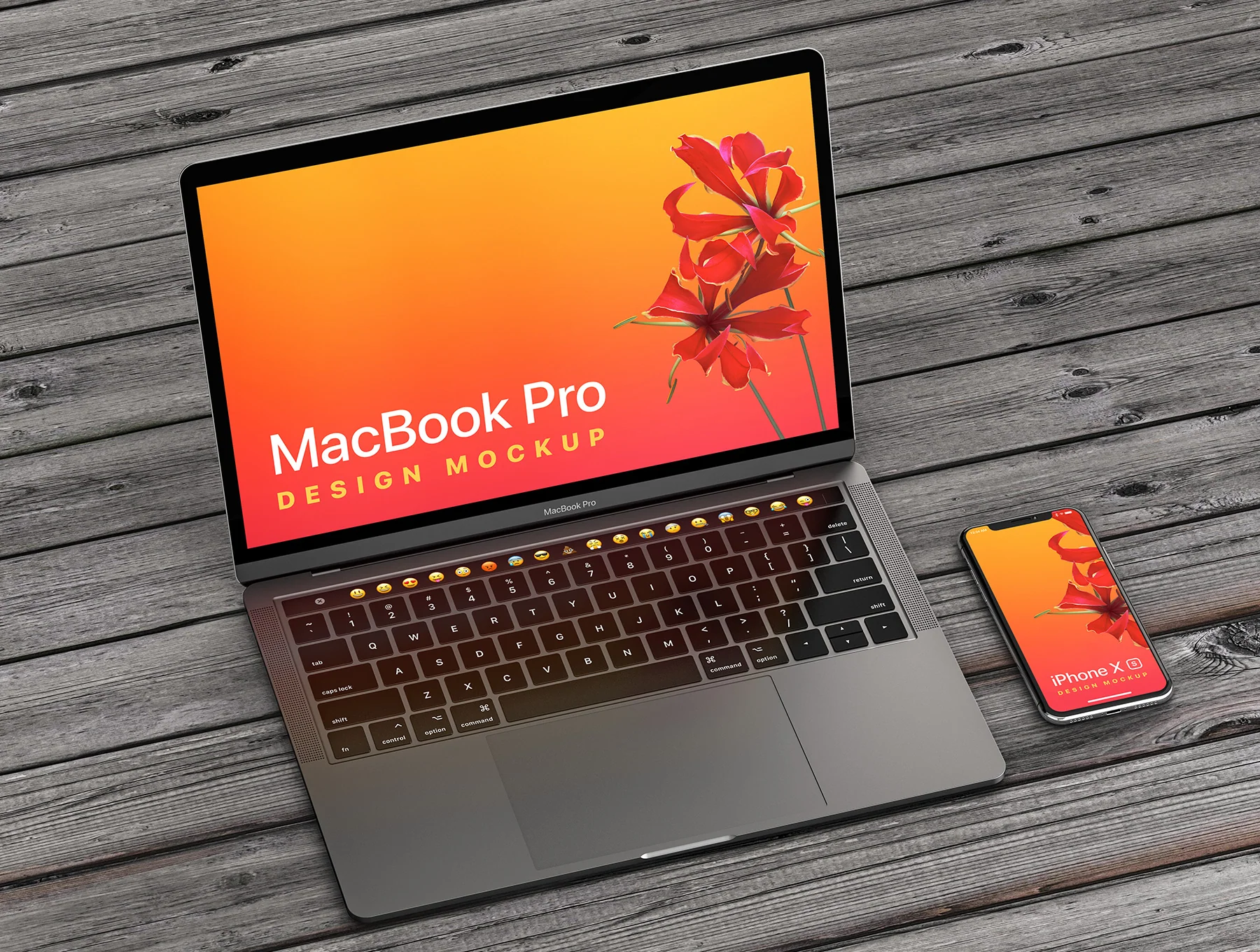 MacBook Pro & iPhone XS Design Mockup 4