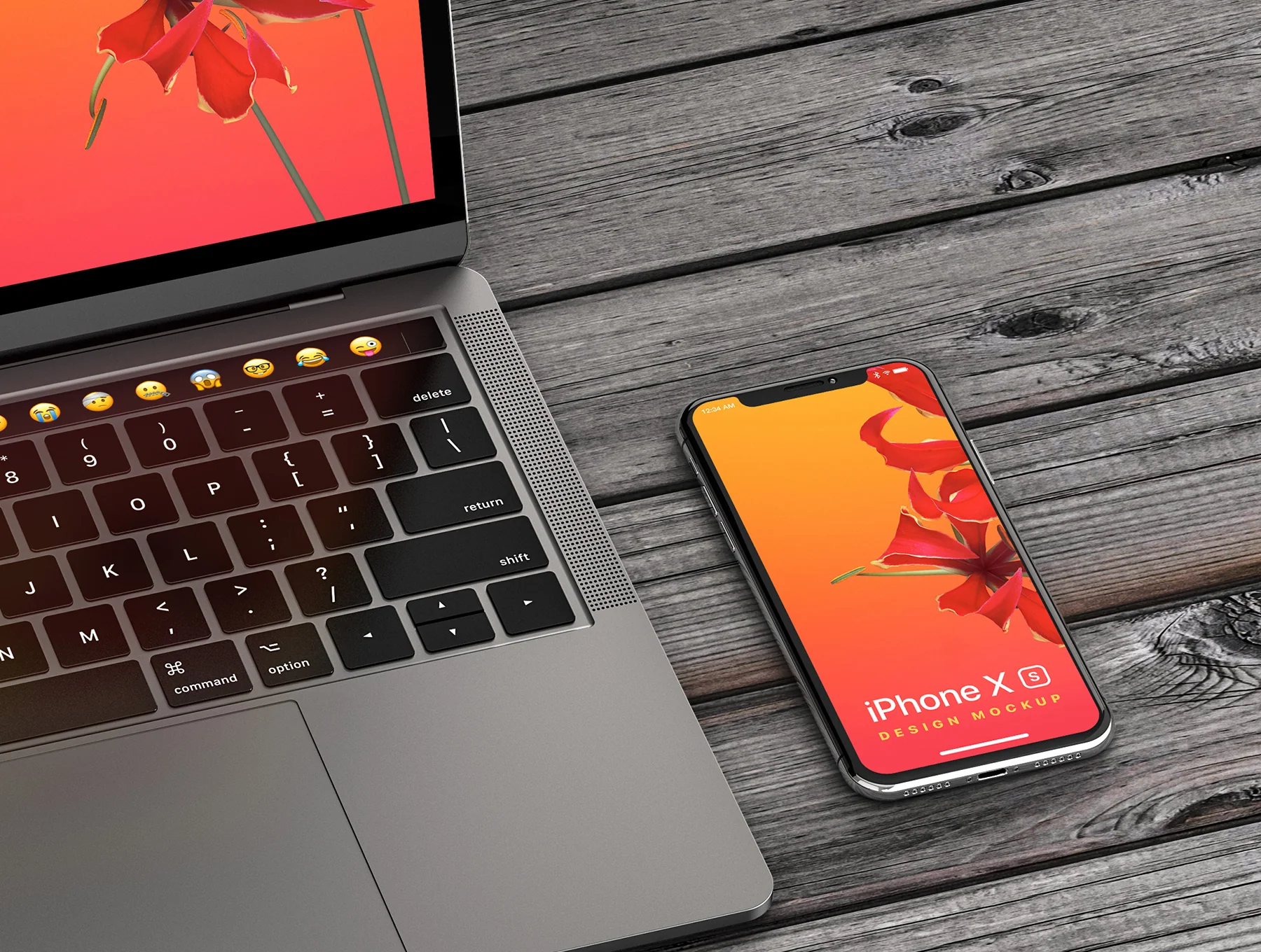 MacBook Pro & iPhone XS Design Mockup 5