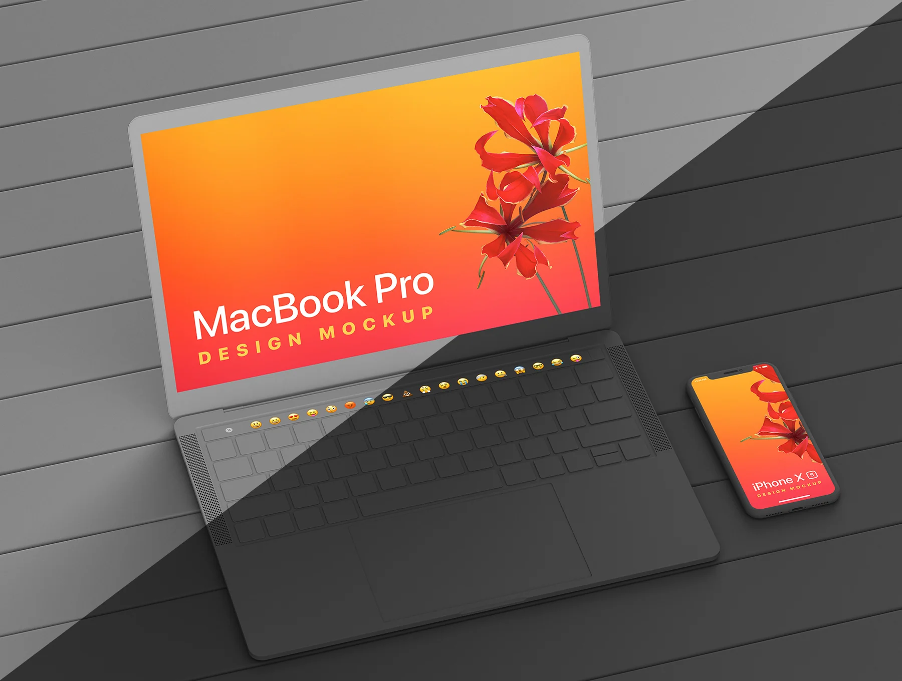 MacBook Pro & iPhone XS Design Mockup 6