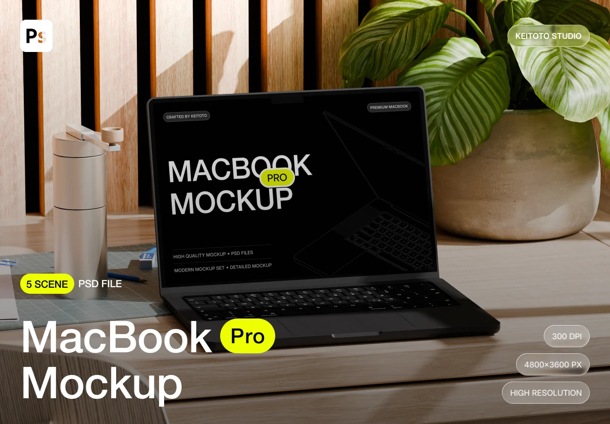 MacBook Pro Lifestyle Studio Mockup Set