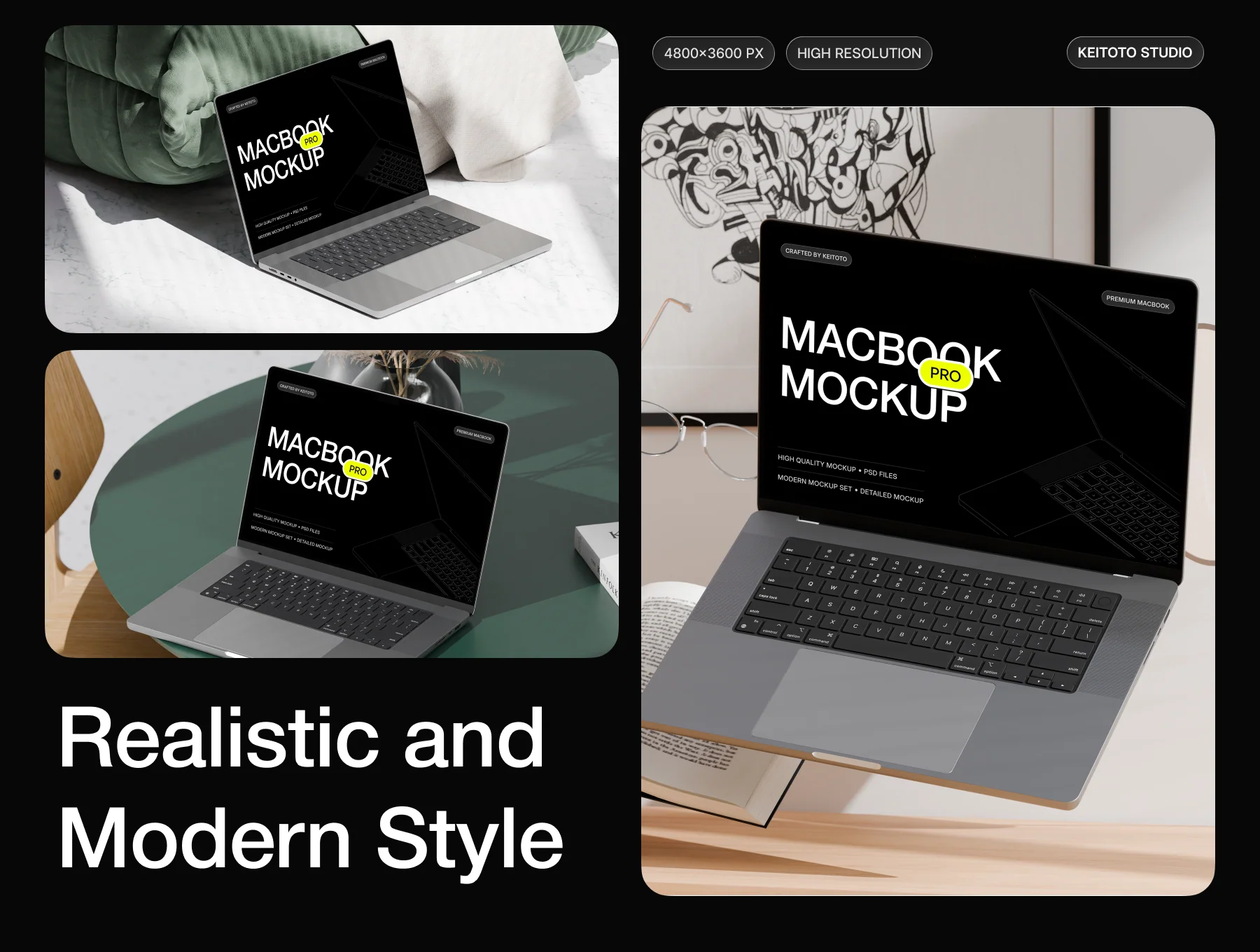 MacBook Pro Lifestyle Studio Mockup Set 2