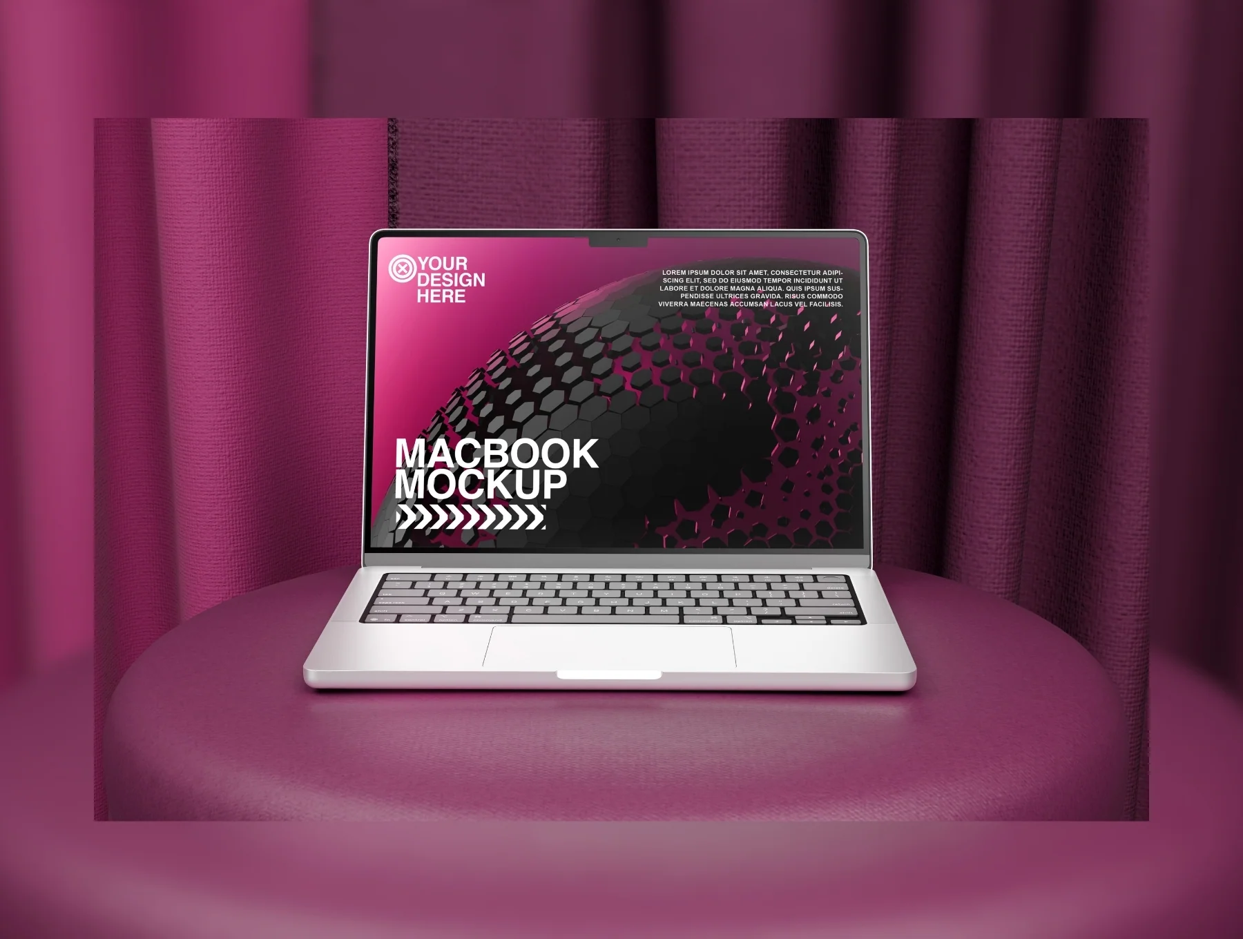 Macbook Pro M5 Laptop Mockup - Studio Curtain Series 4