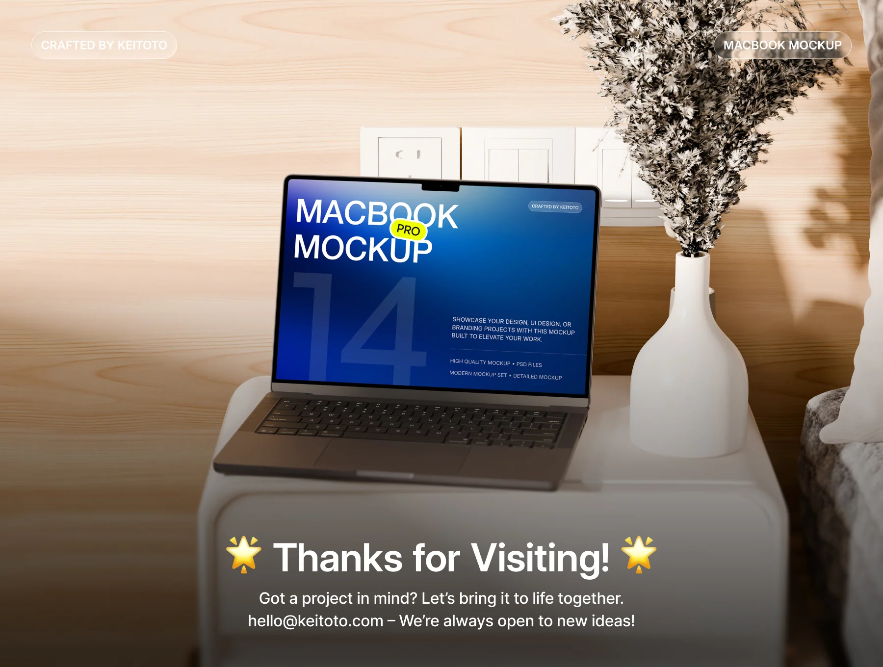 MacBook Pro M5 Mockup High Resolution Cozy Room Scene 4