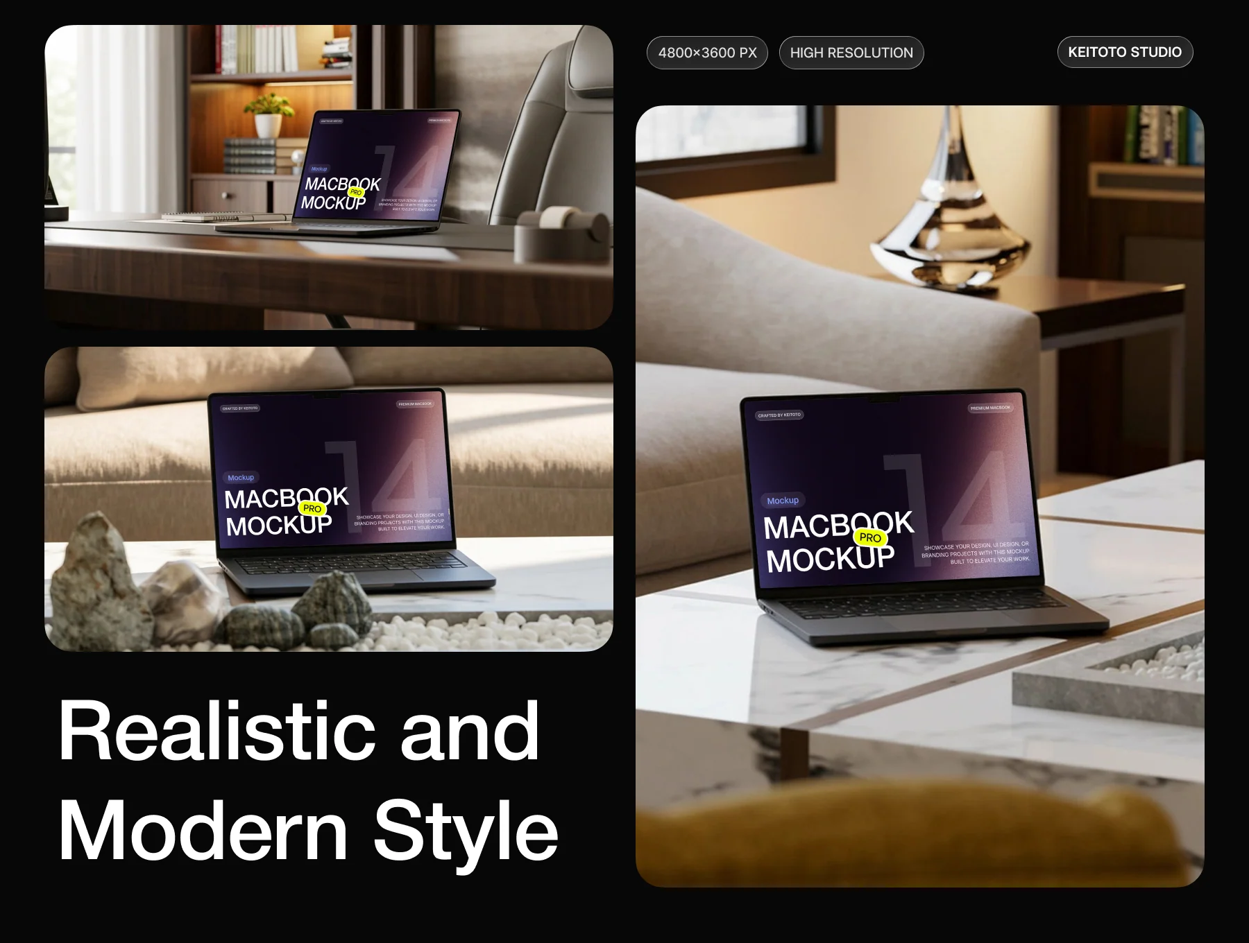 MacBook Pro M5 Mockup Luxury Marble Workspace Scene 2