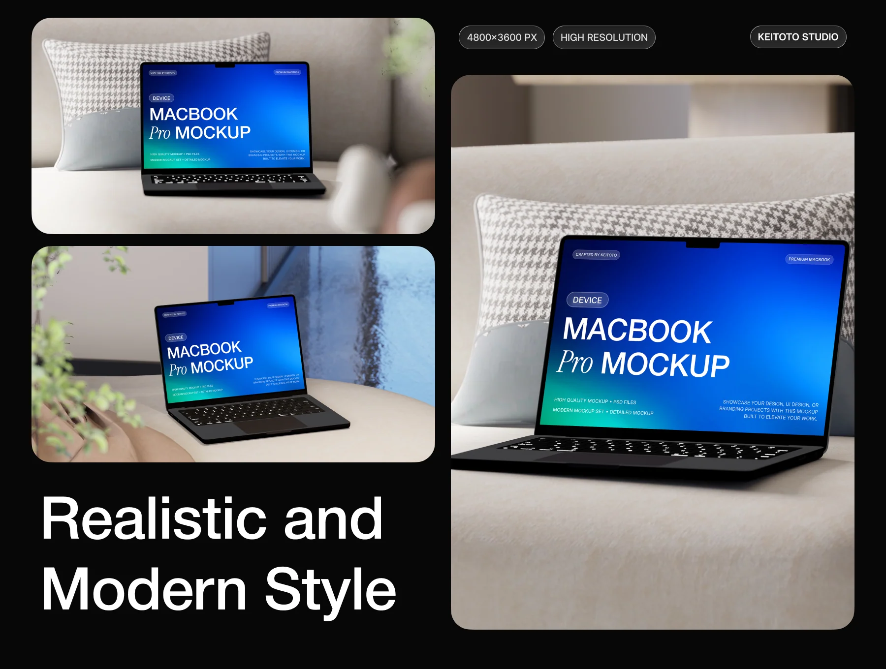 MacBook Pro M5 Mockup Modern Interior Setup 2