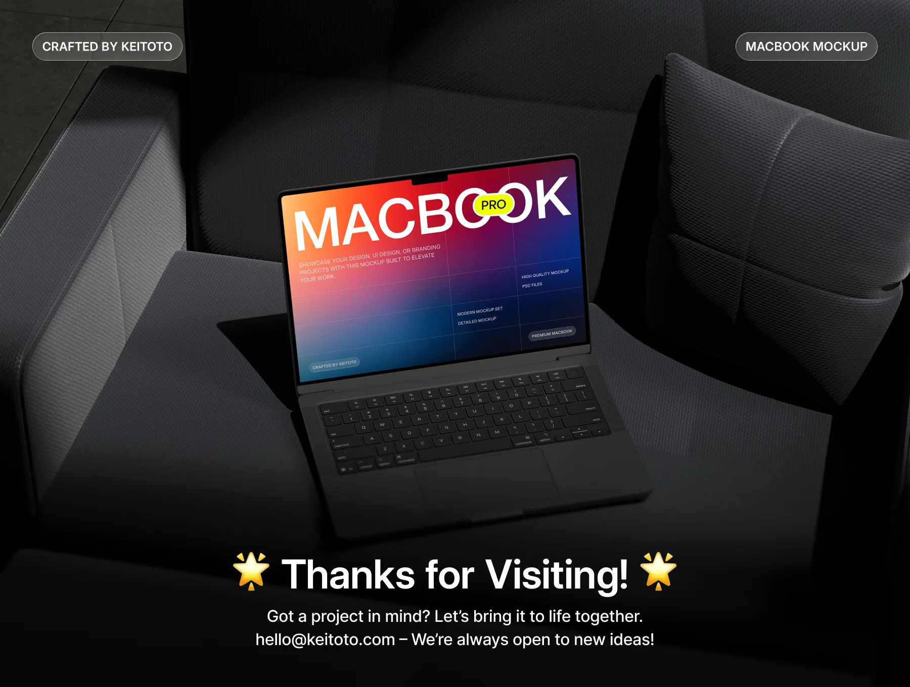 MacBook Pro M5 Mockup Realistic Dark Interior Workspace 4