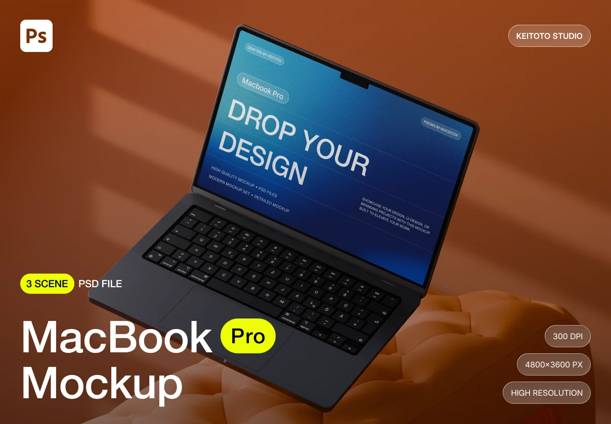 MacBook Pro Mockup Modern Living Scenes