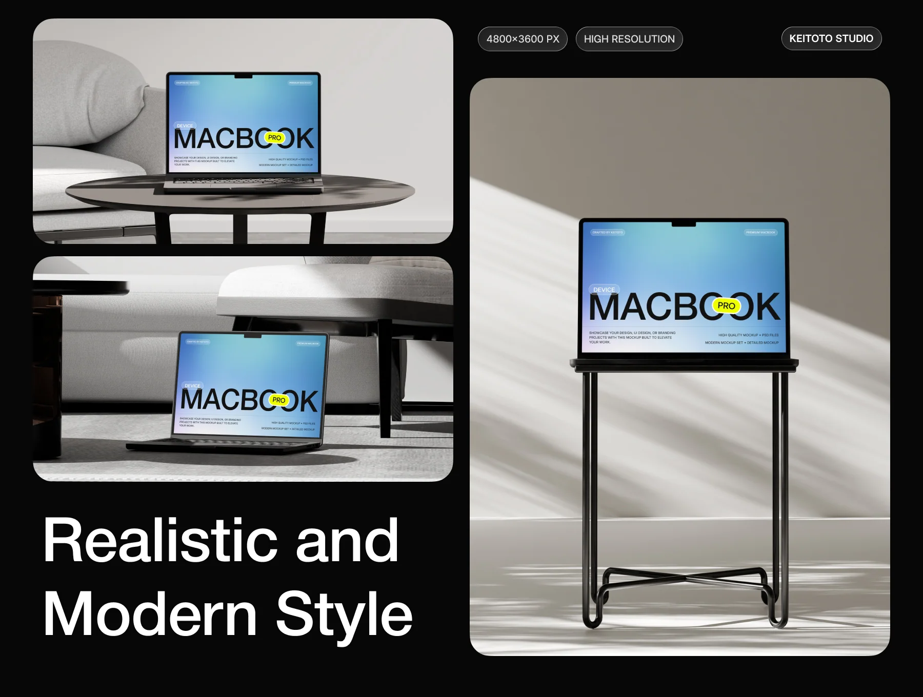 MacBook Pro Quiet Interior Mockup