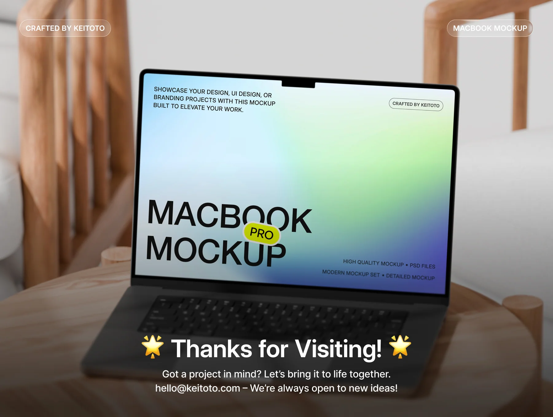 MacBook Pro Airy Desk Scene Mockup 4