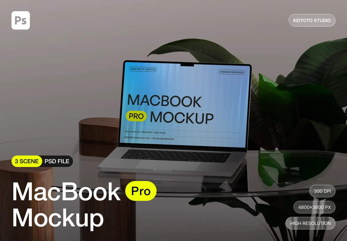 MacBook Pro Mockup Set Luxury Workspace Scenes