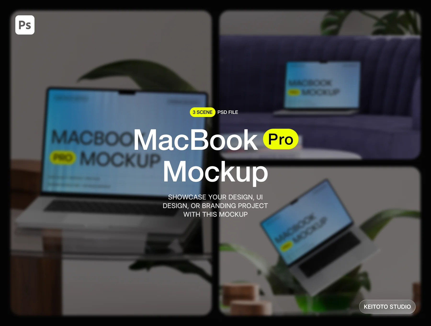 MacBook Pro Mockup Set Luxury Workspace Scenes