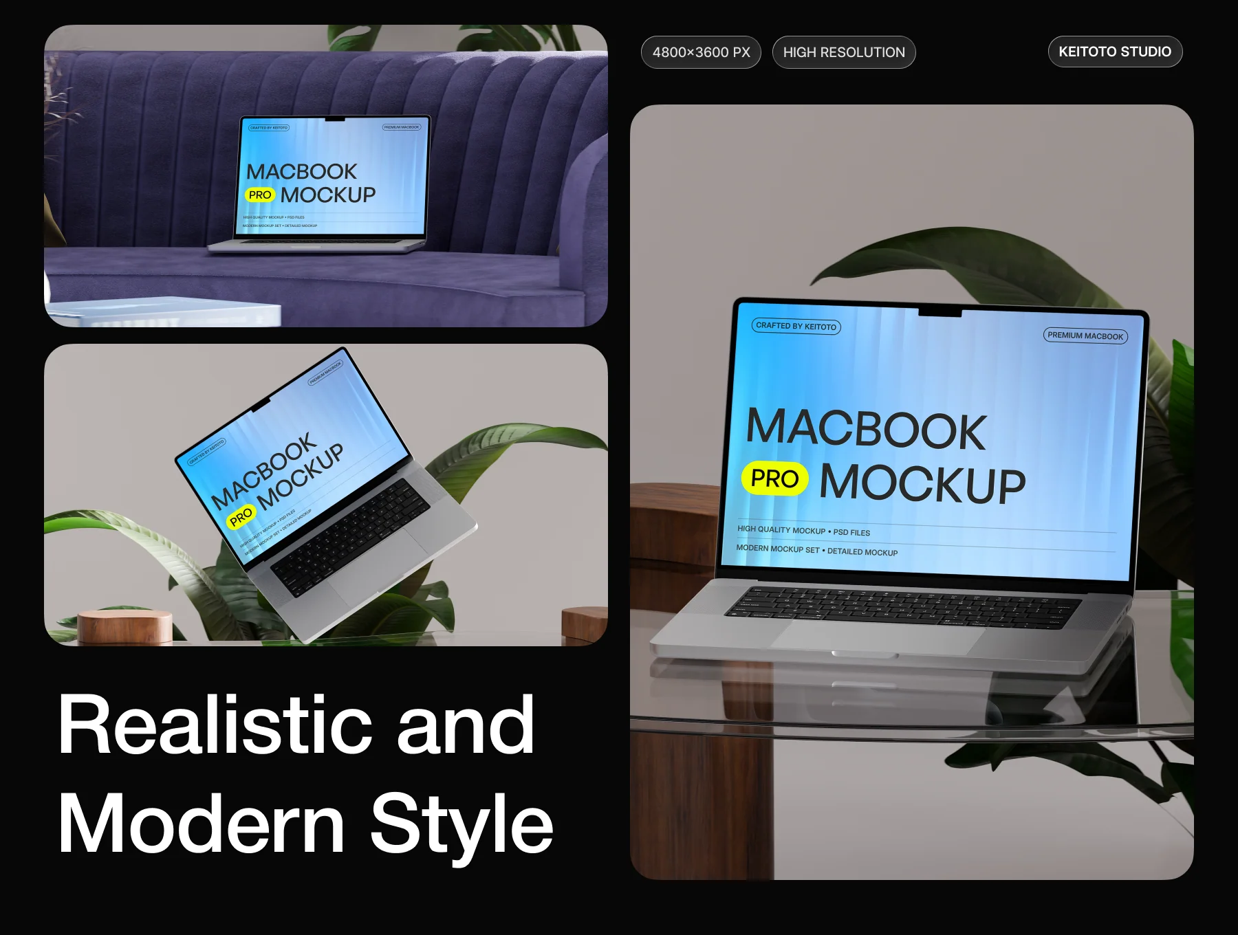 MacBook Pro Mockup Set Luxury Workspace Scenes 2