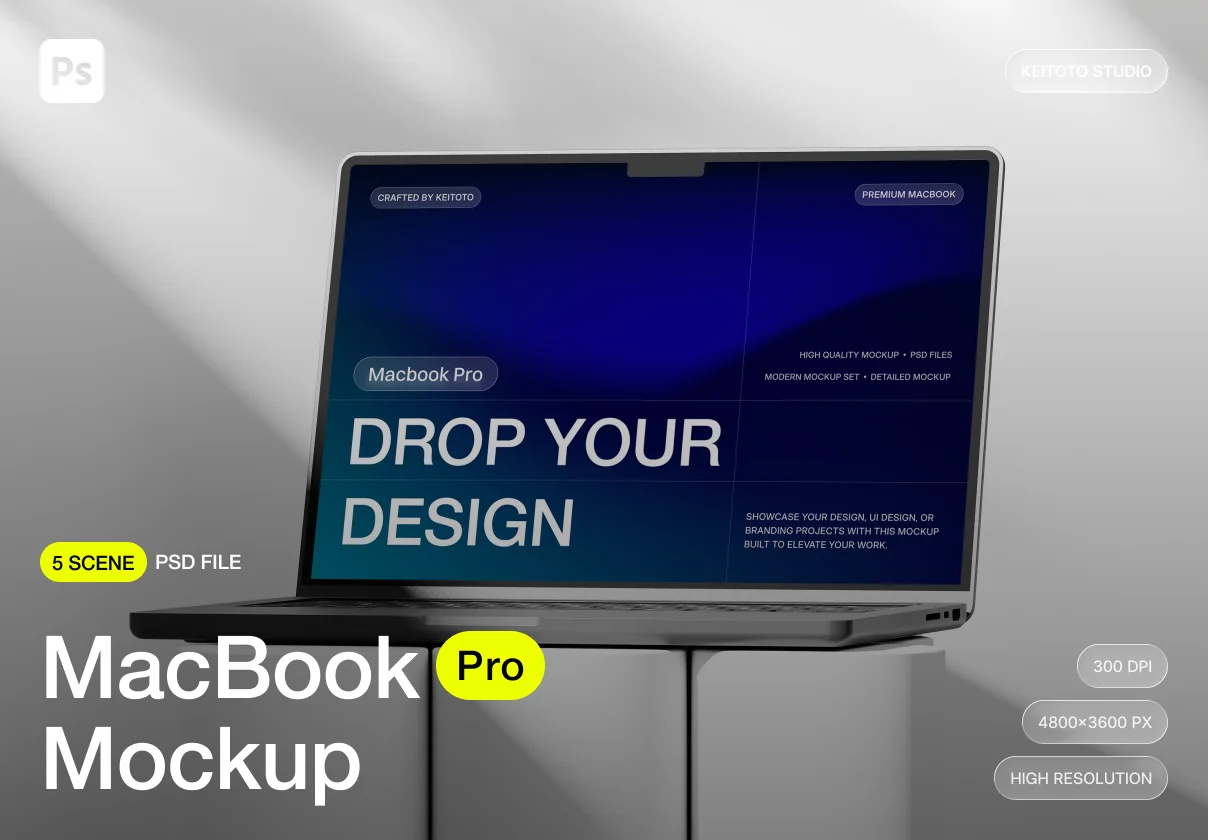 MacBook Pro Modern Light Environment Mockup