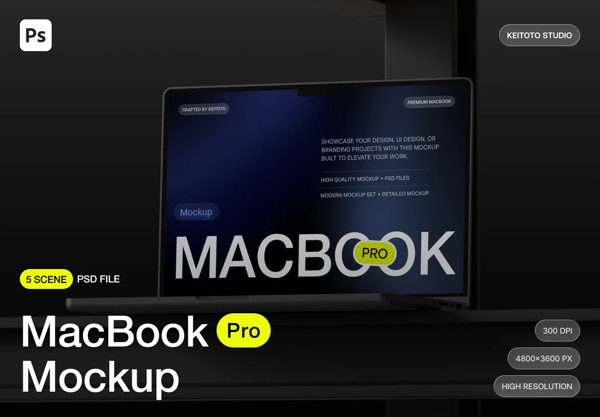 MacBook Pro Premium Noir Edition Mockup
