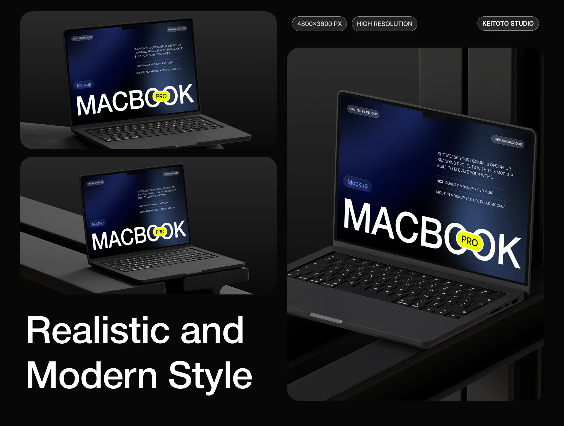 MacBook Pro Premium Noir Edition Mockup 2