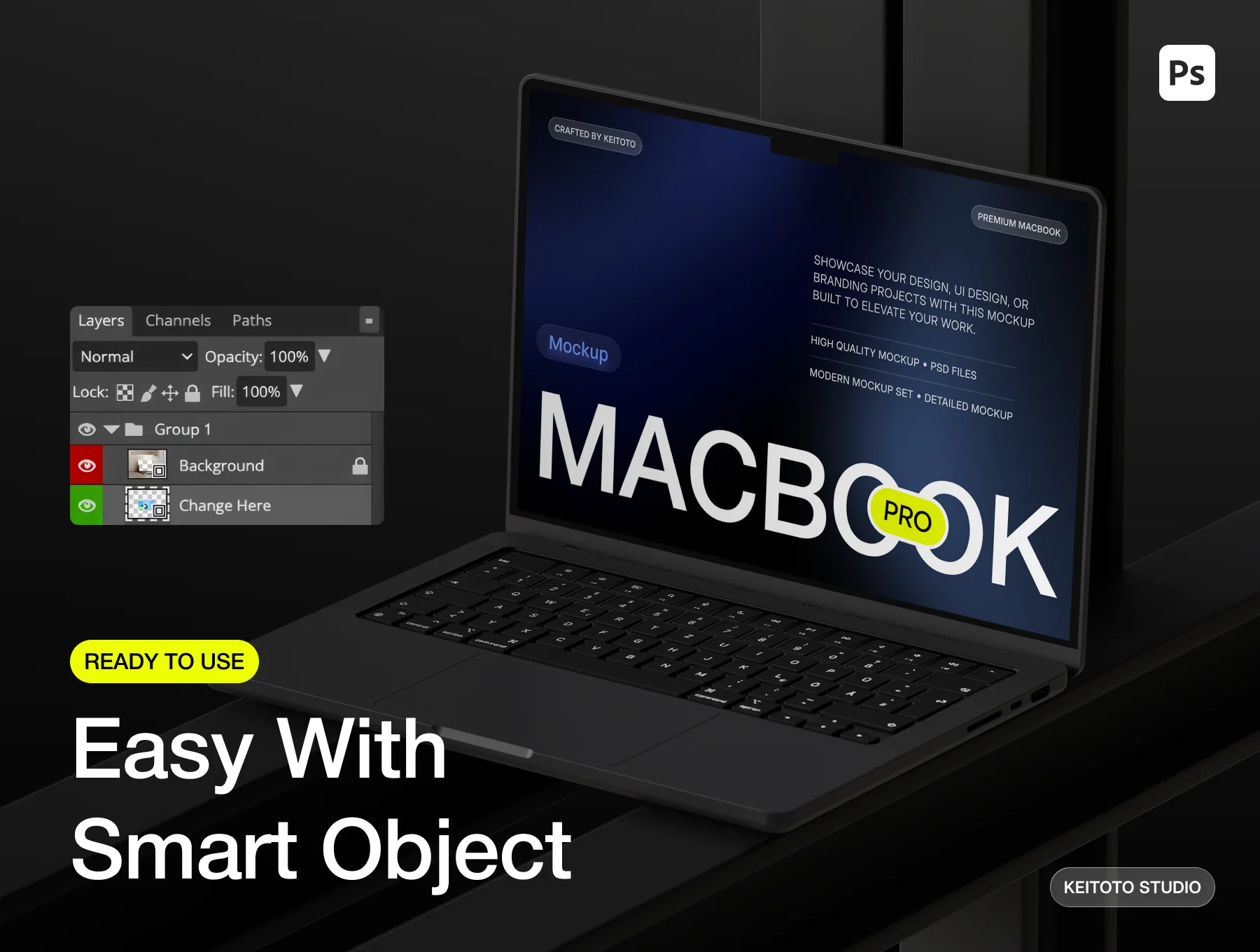 MacBook Pro Premium Noir Edition Mockup 3