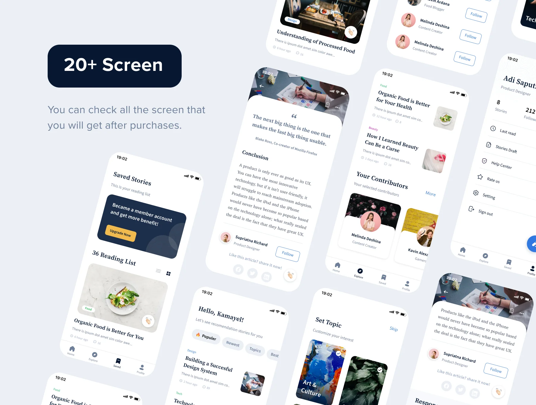 Macca - article & blog app UI Kit 5