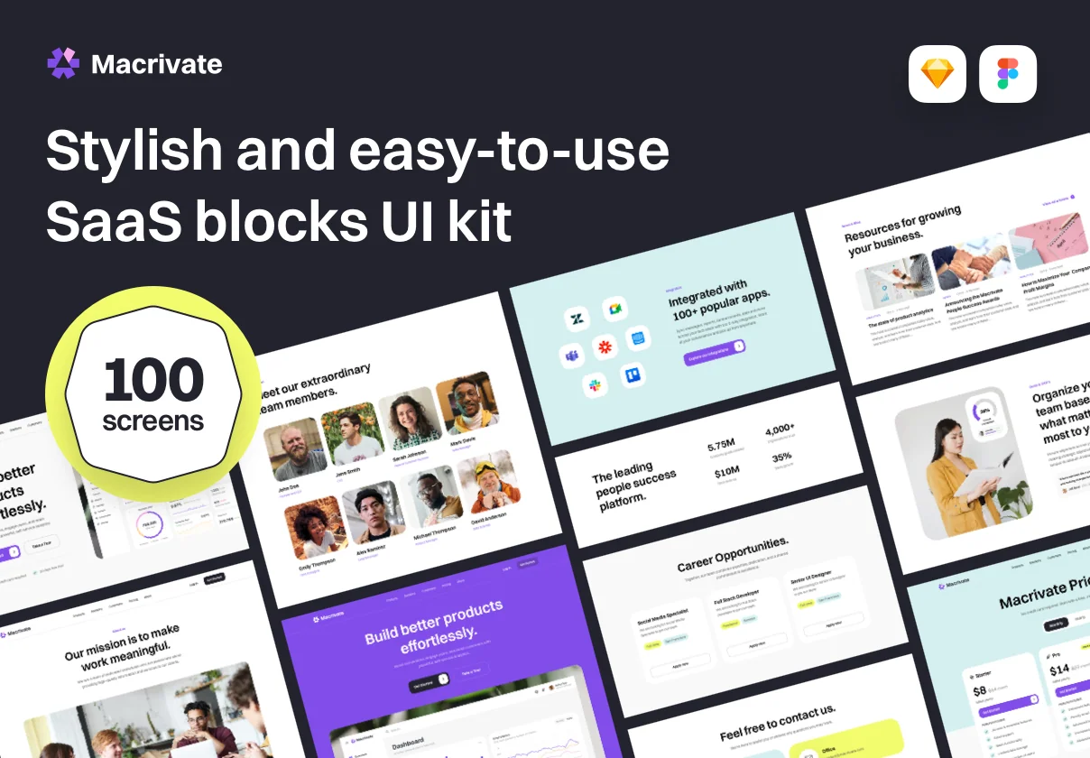 Macrivate - SaaS Blocks UI Kit