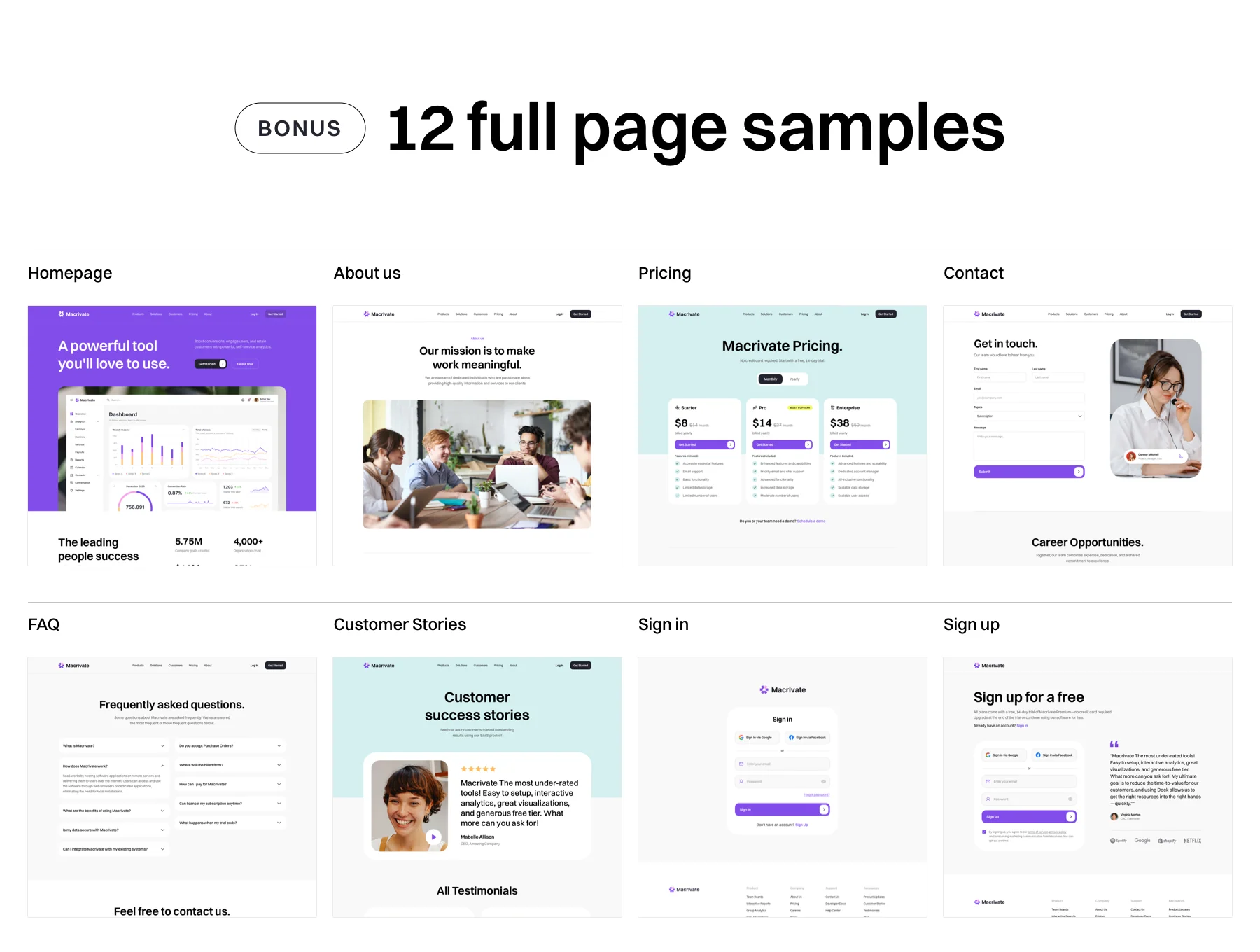Macrivate - SaaS Blocks UI Kit 6