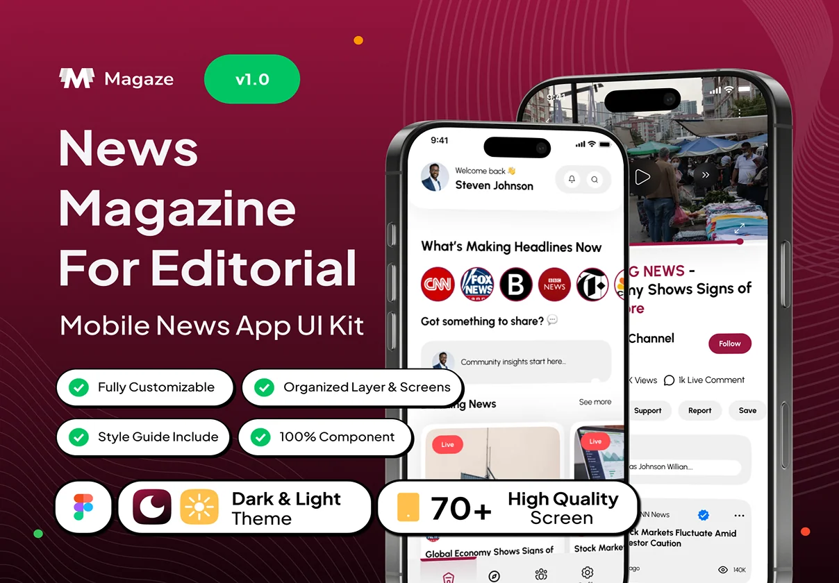 Magaze - Mobile News App UI Kit