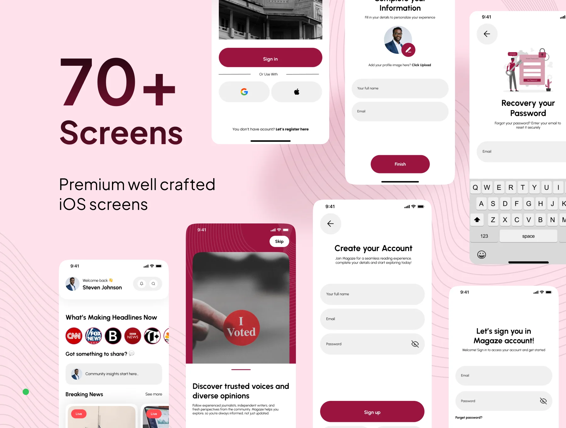 Magaze - Mobile News App UI Kit 2