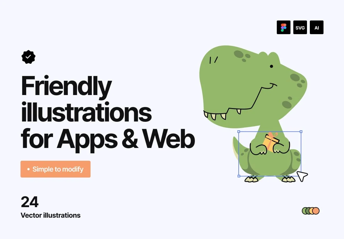 Friendly animals illustrations for Apps and Web