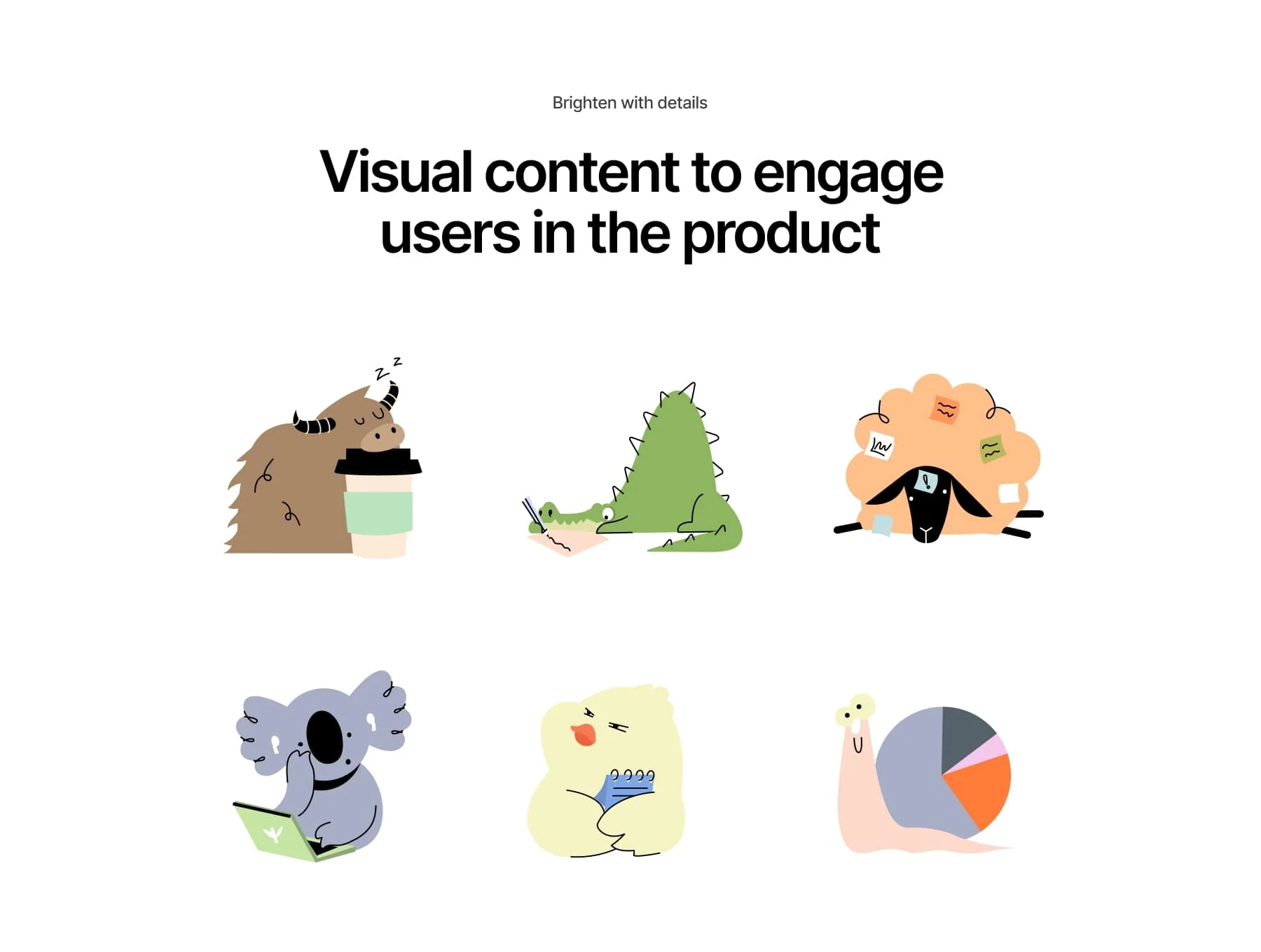 Friendly animals illustrations for Apps and Web 2