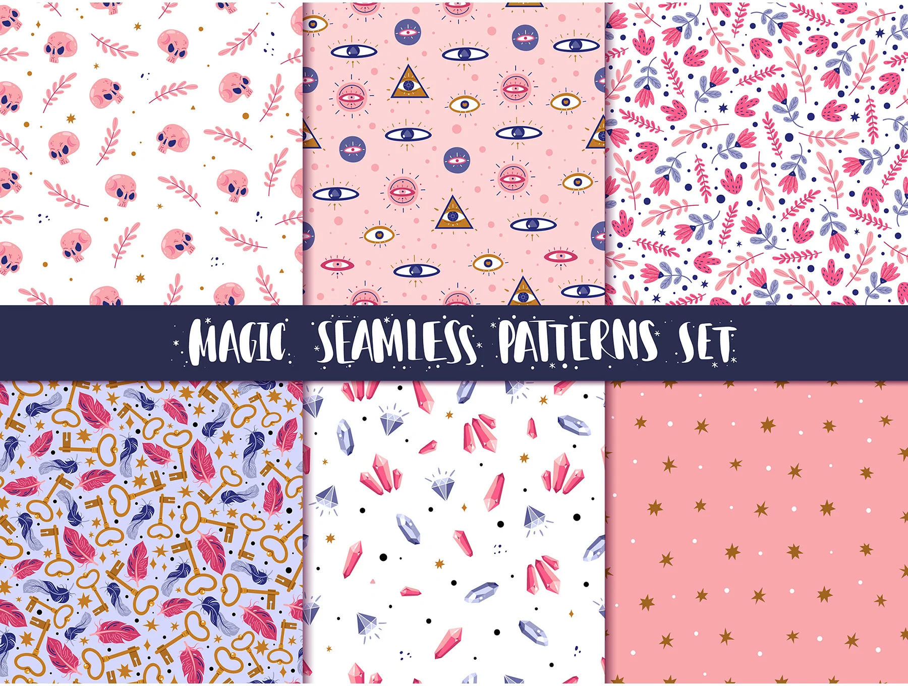 Magic icons doodles set 7
