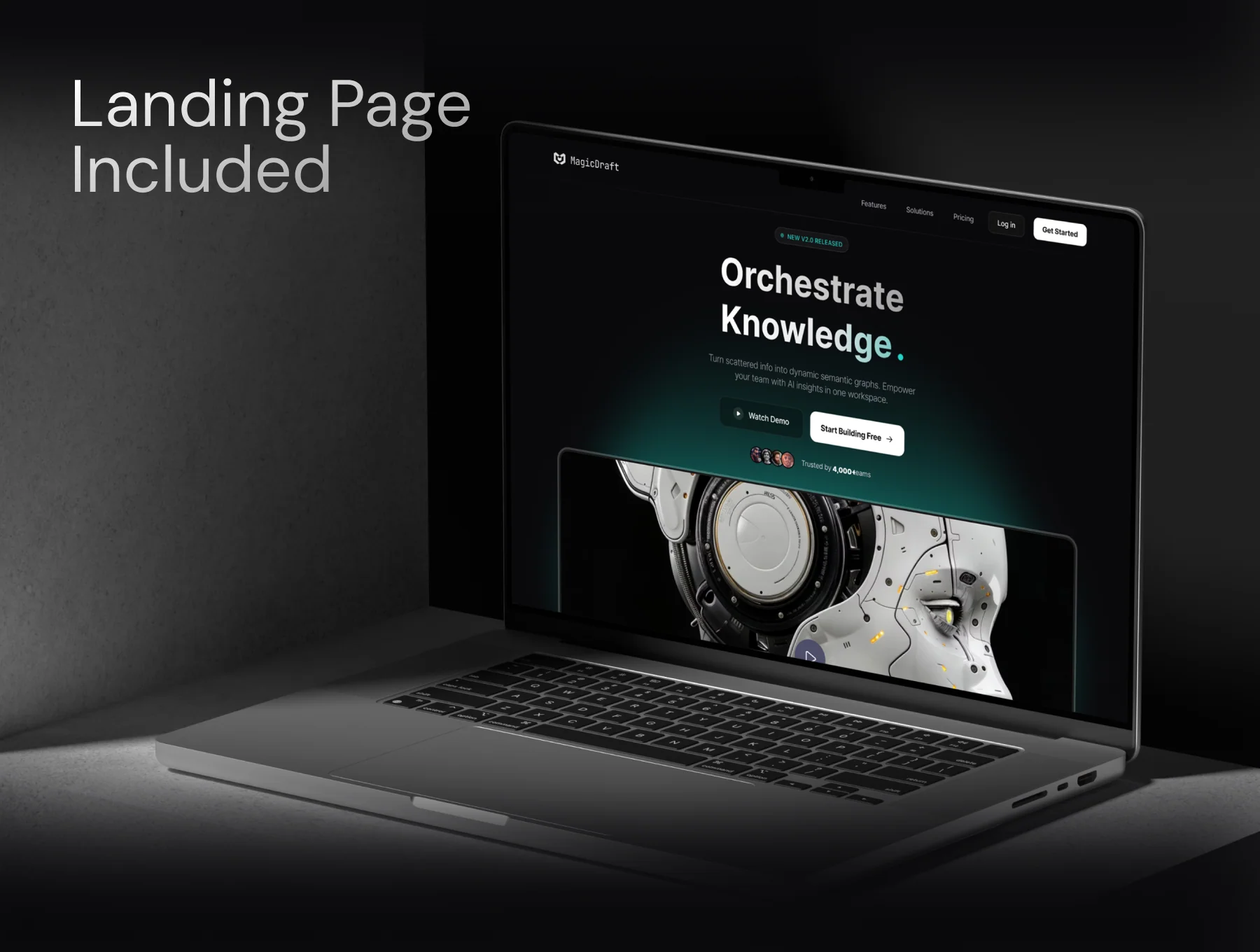 MagicDraft - AI & SaaS Dashboard UI Kit (Dark Mode) 3