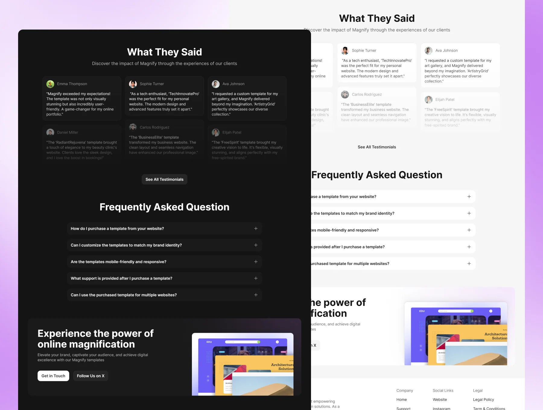Magnify - Marketplace Template for Framer 4