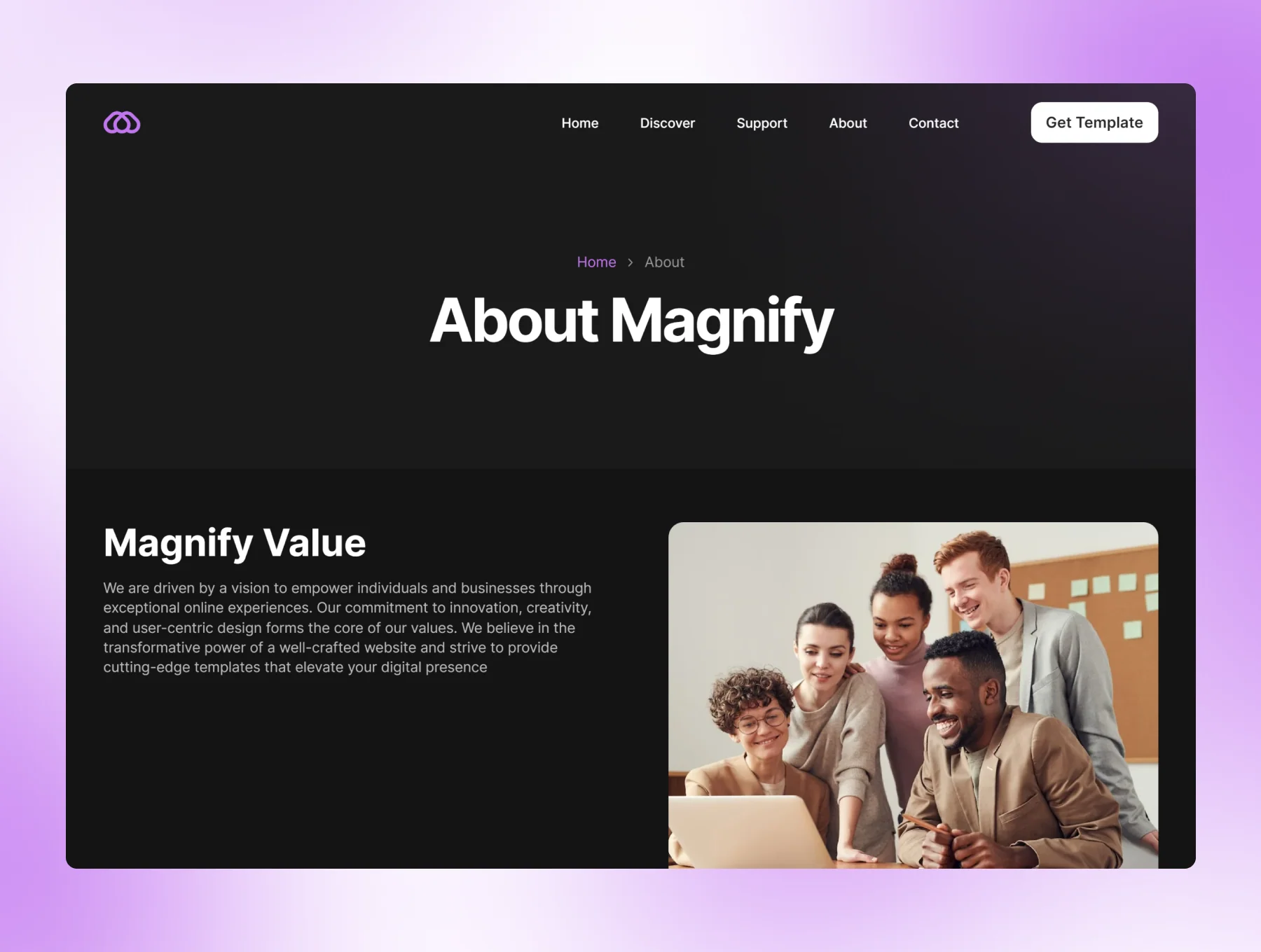 Magnify - Marketplace Template for Framer 5