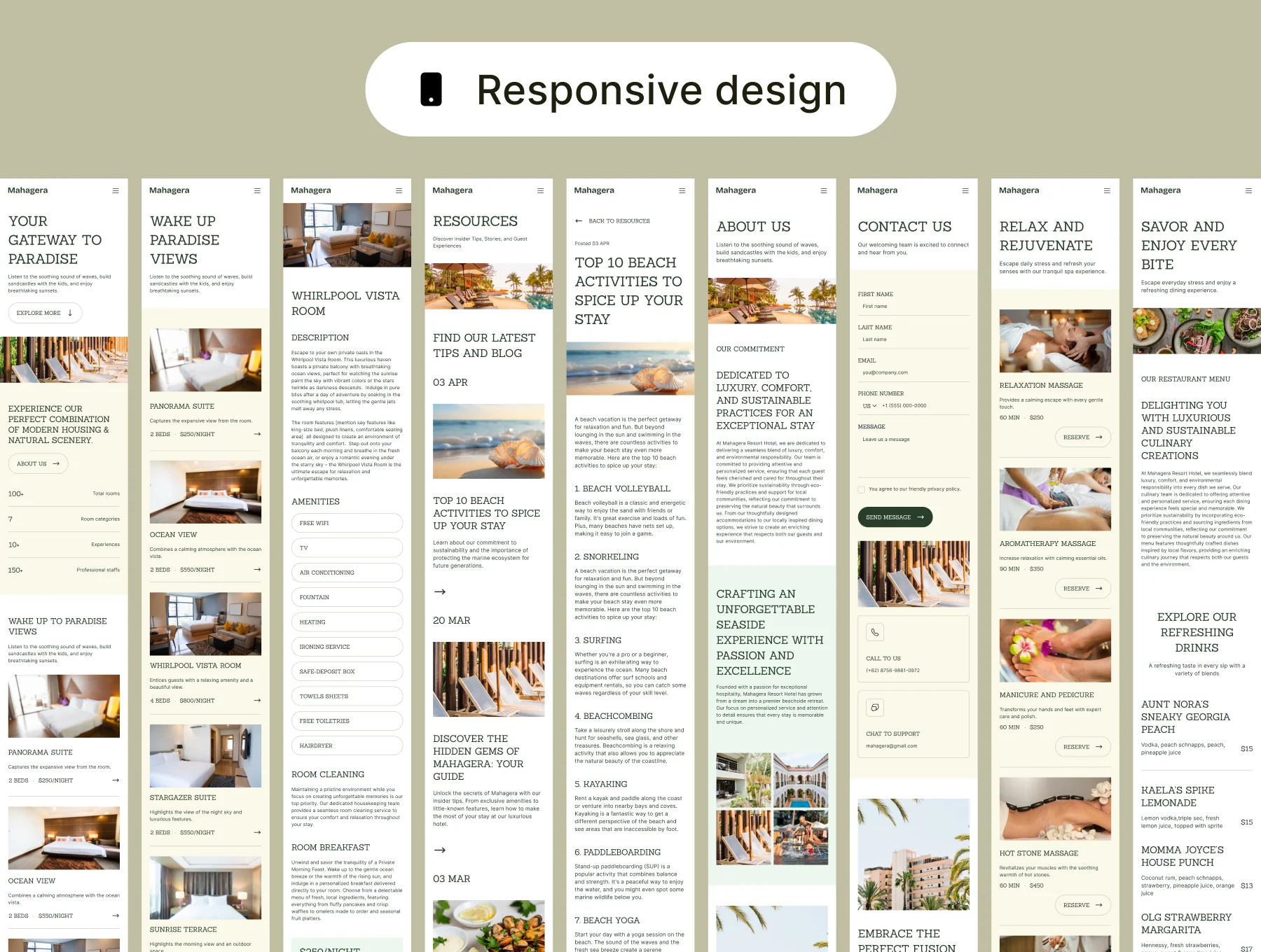 Mahagera - Resort Hotel Website Design Template 6