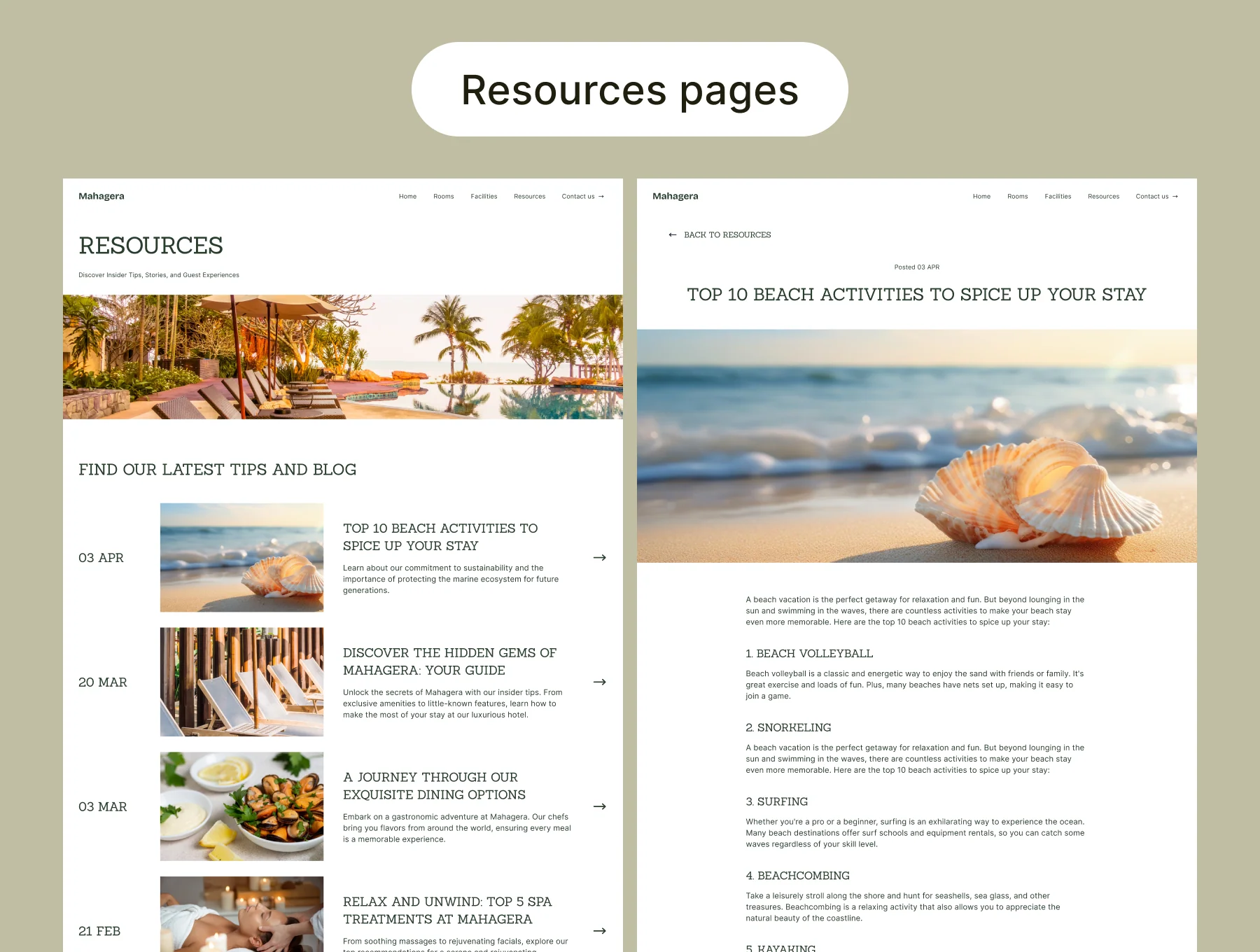 Mahagera - Resort Hotel Website Design Template 7