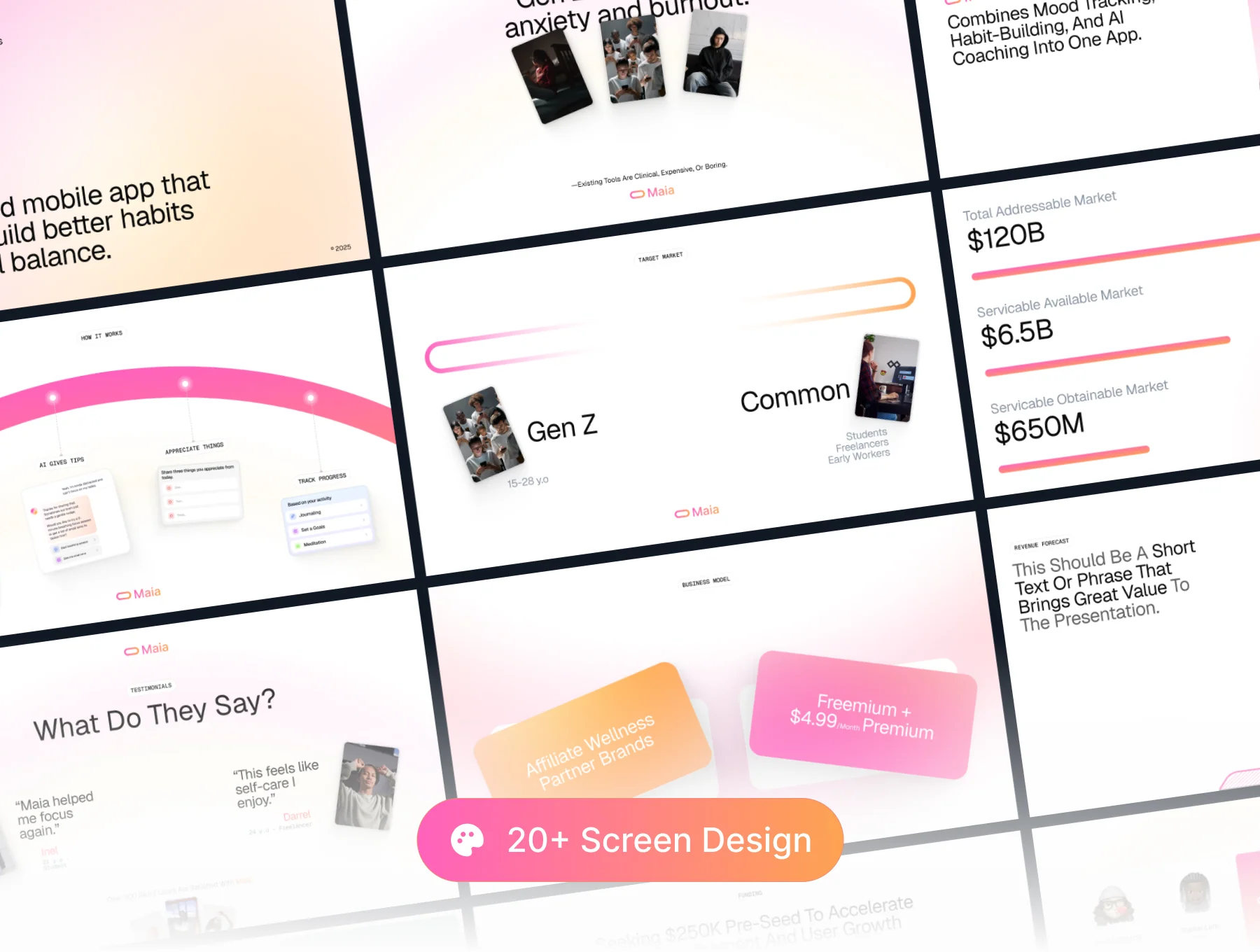Maia – Modern Pitch Deck for Gen Z Wellness Startups 2