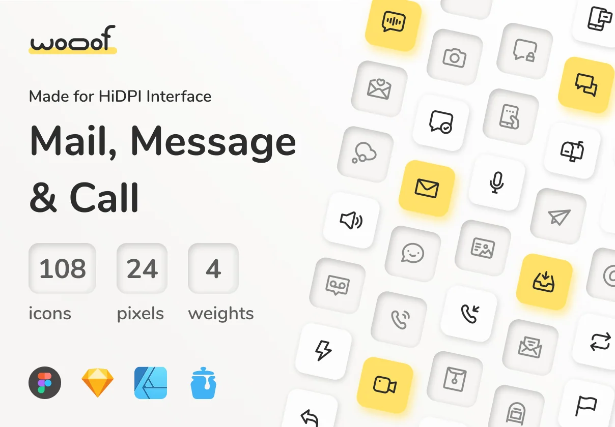 Mail, Message, Call Icon Set