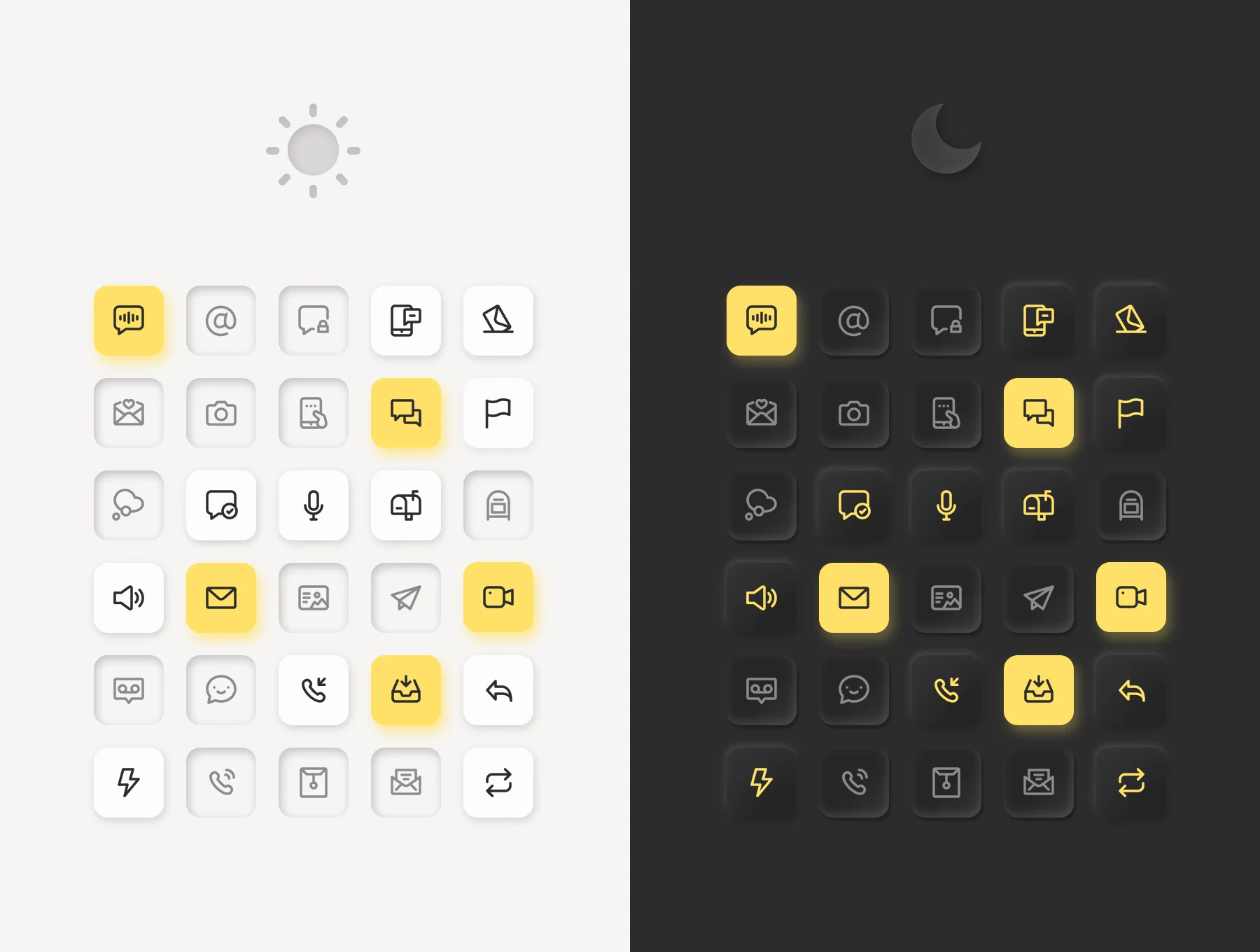 Mail, Message, Call Icon Set 6